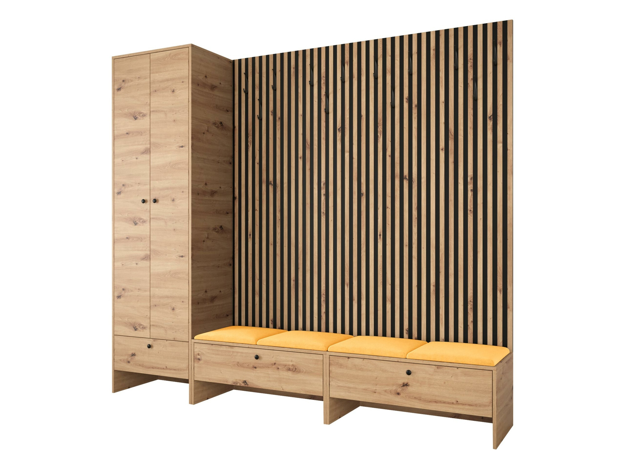 Prieškambario komplektas Donio VI (Artisan ąžuolas + Manila 32)