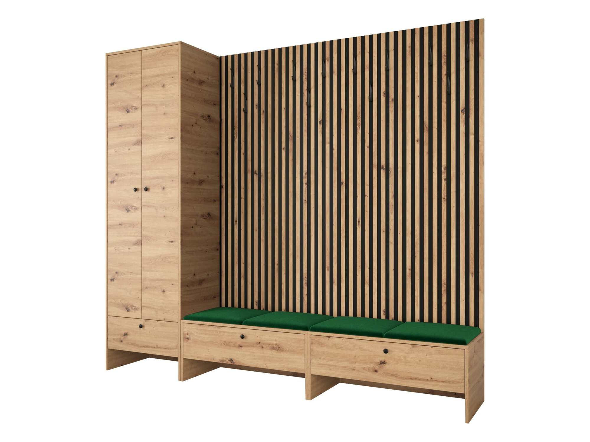 Prieškambario komplektas Donio VI (Artisan ąžuolas + Manila 35)