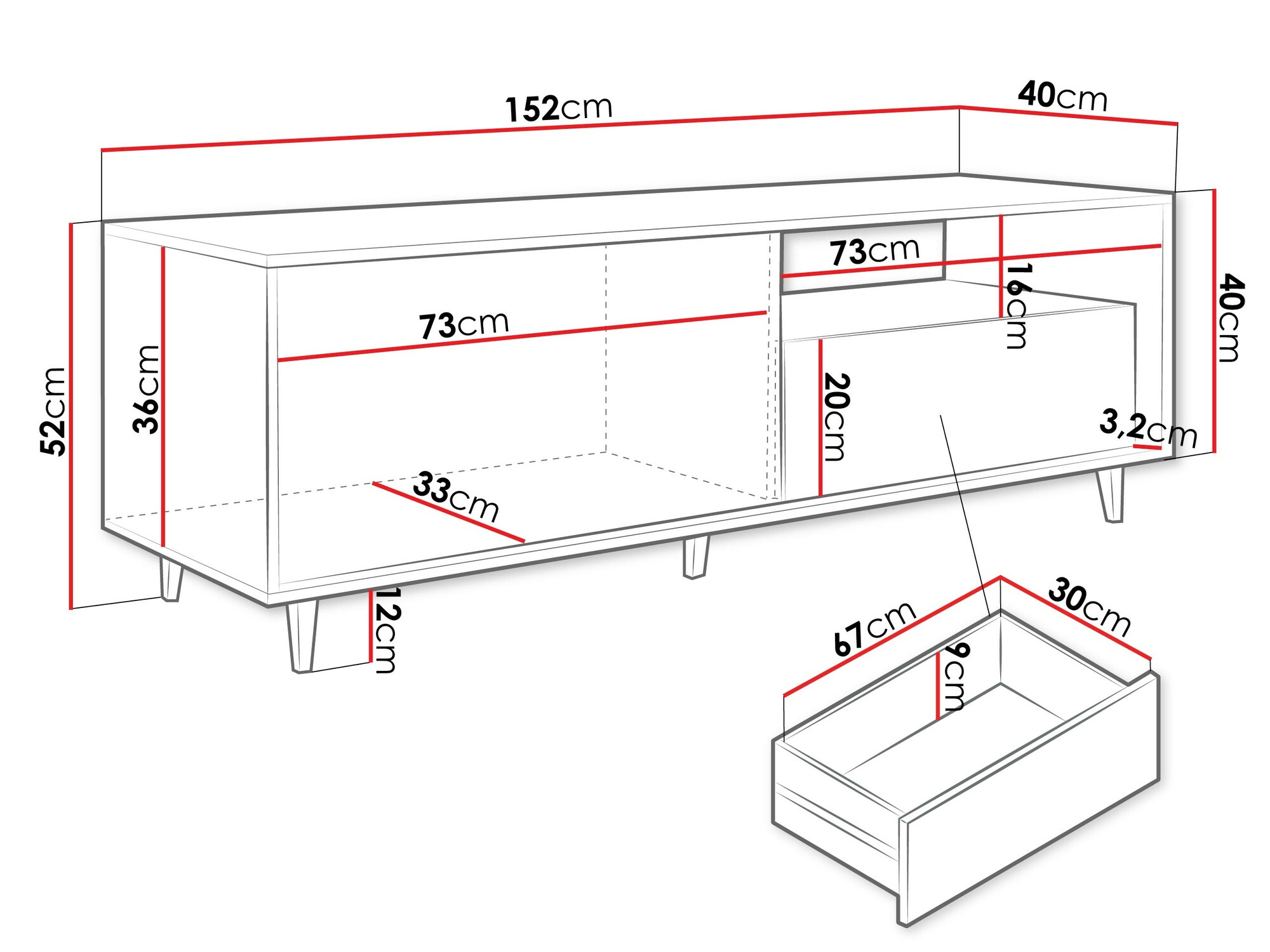 TV staliukas Comfivo Romtori