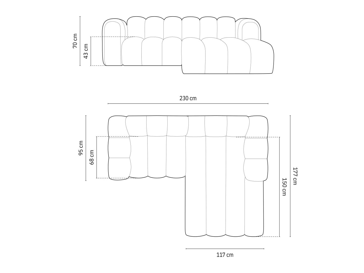 Modulinis minkštas kampas Cirleve 104 (Salvador 17)