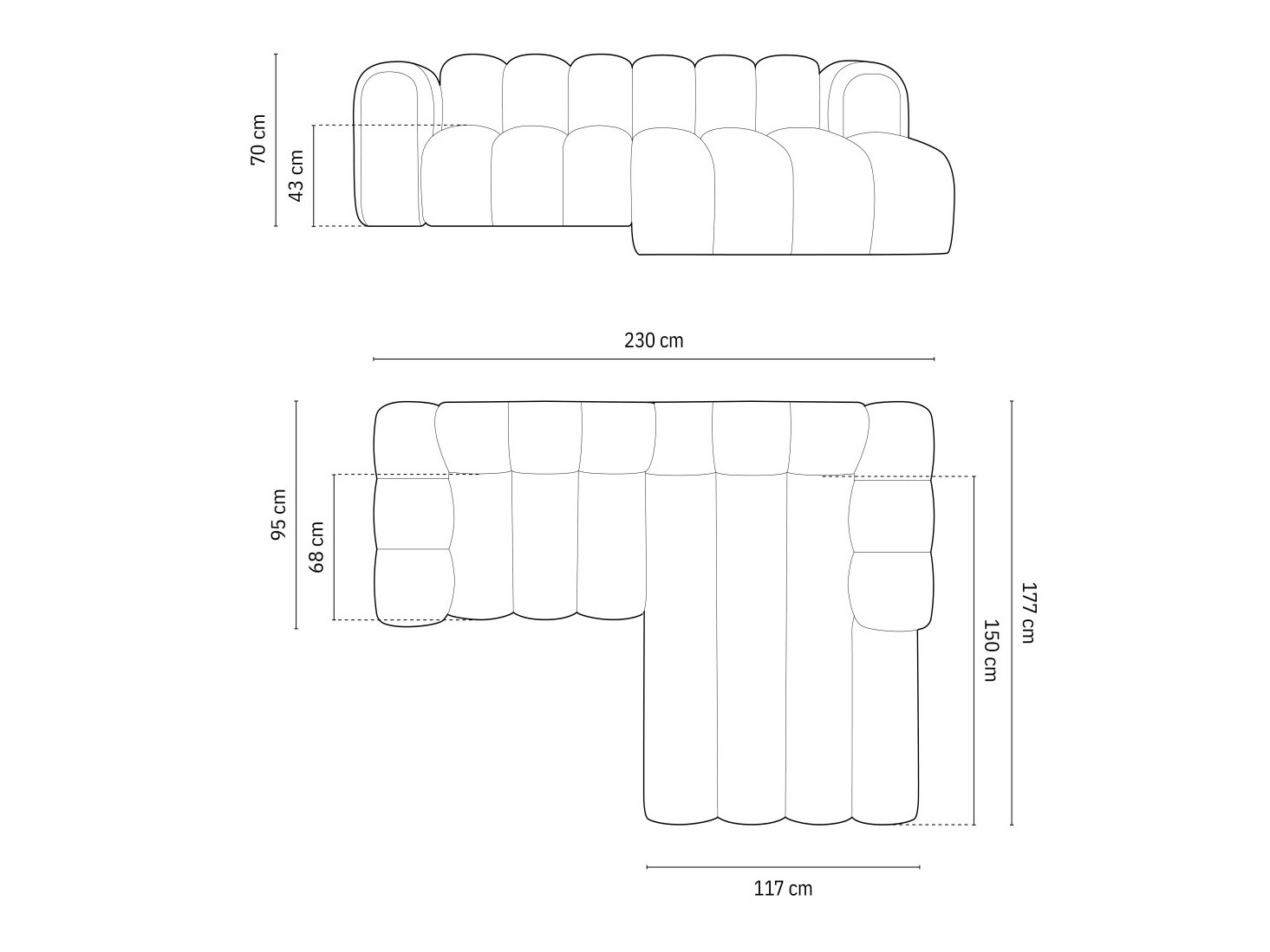 Modulinis minkštas kampas Cirleve 104 (Salvador 19)
