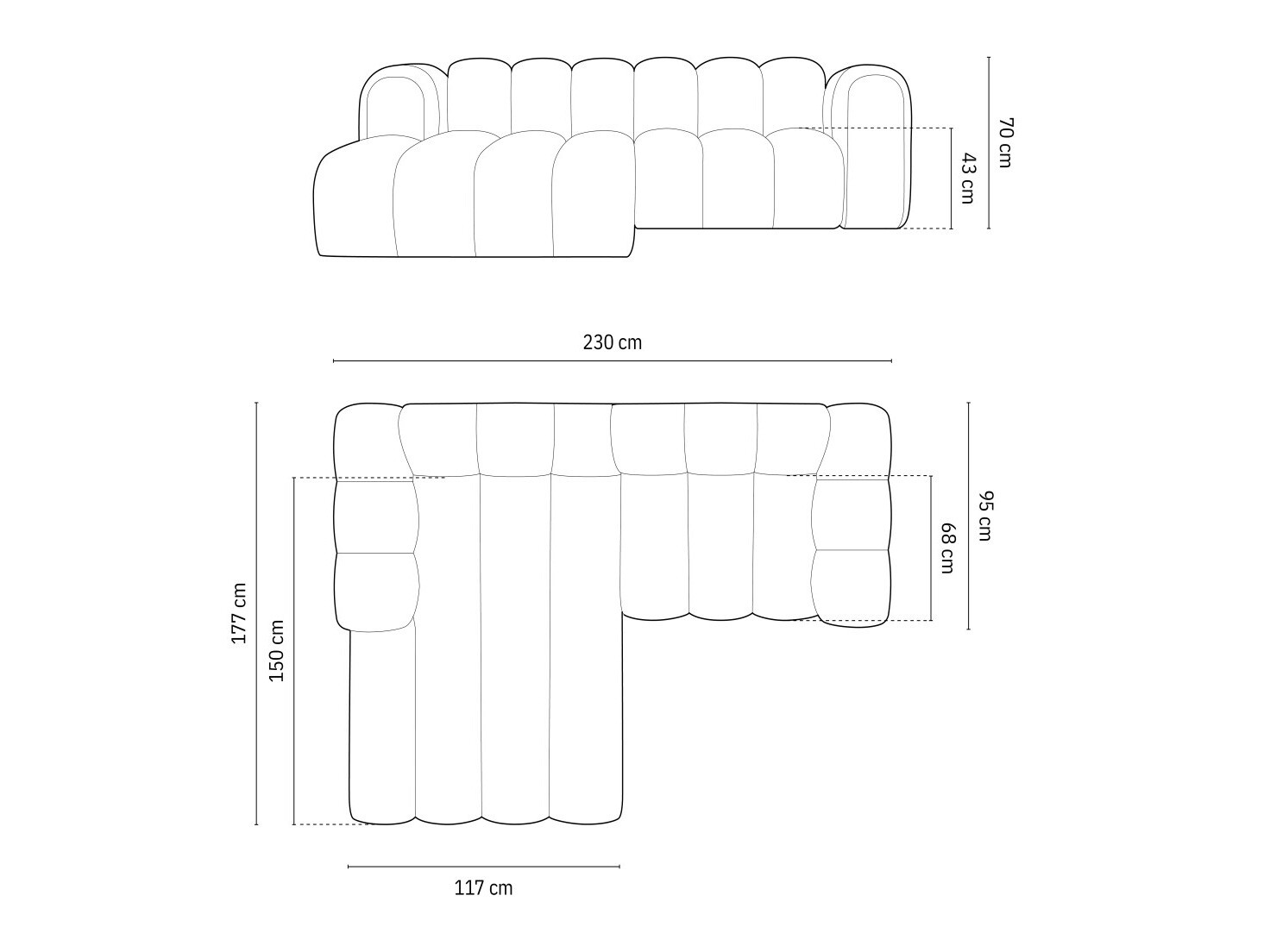 Modulinis minkštas kampas Cirleve 104 (Salvador 5)