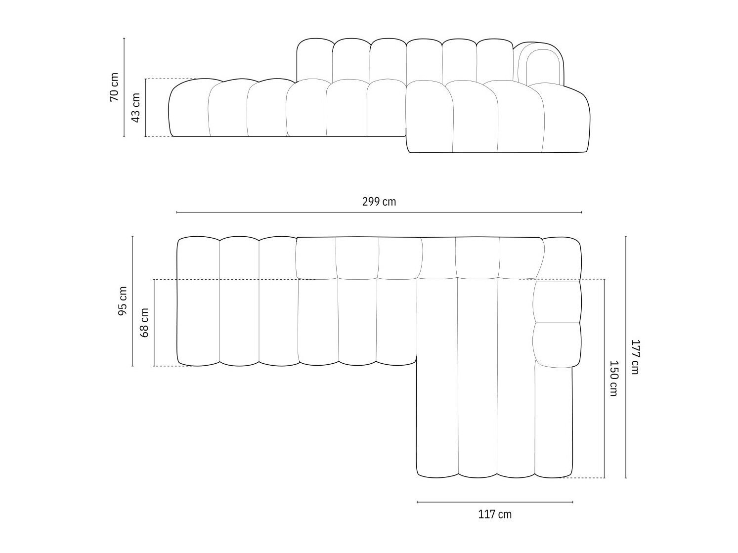 Modulinis minkštas kampas Cirleve 105 (Salvador 5)