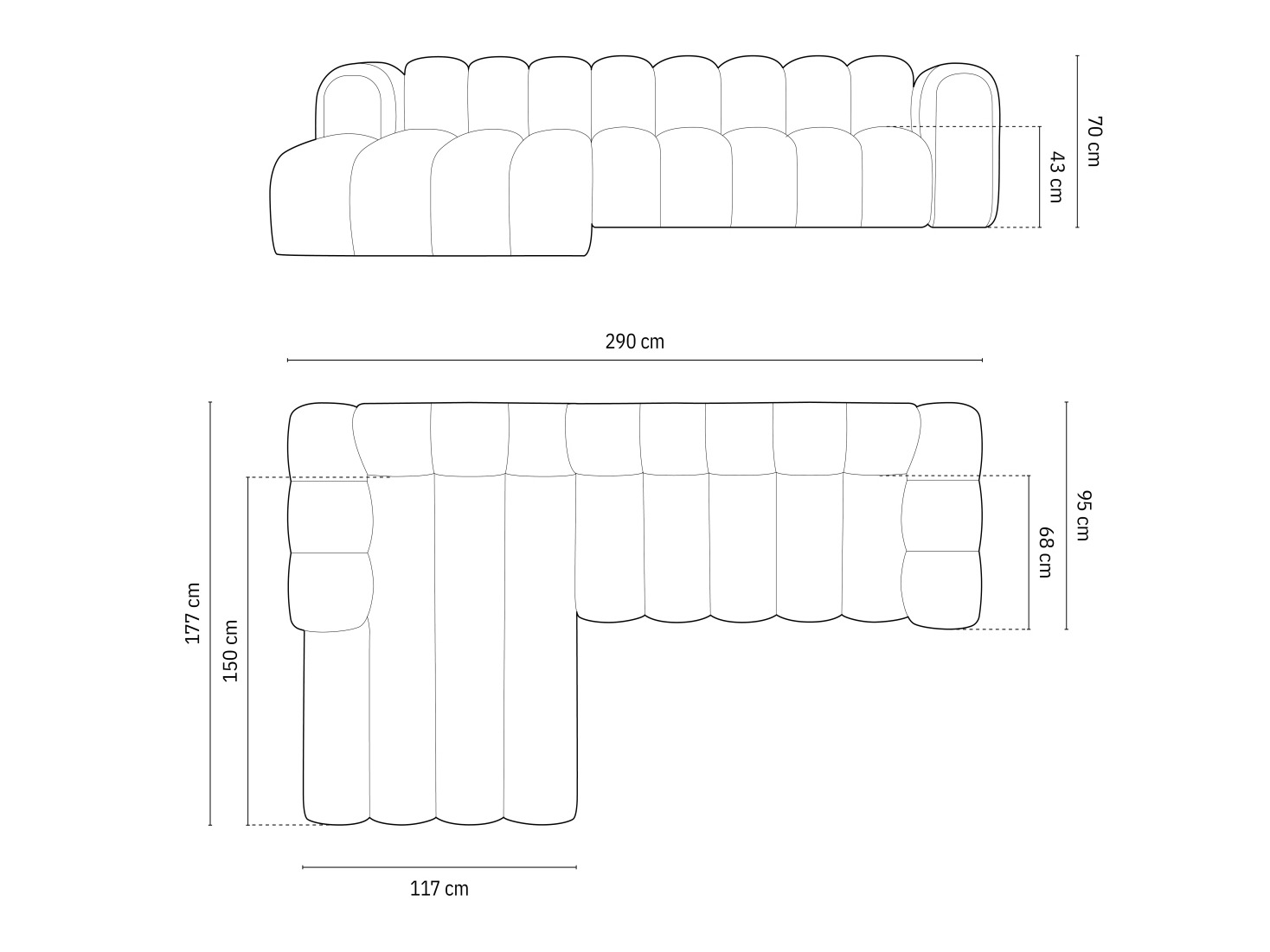Modulinis minkštas kampas Cirleve 106 (Salvador 1)