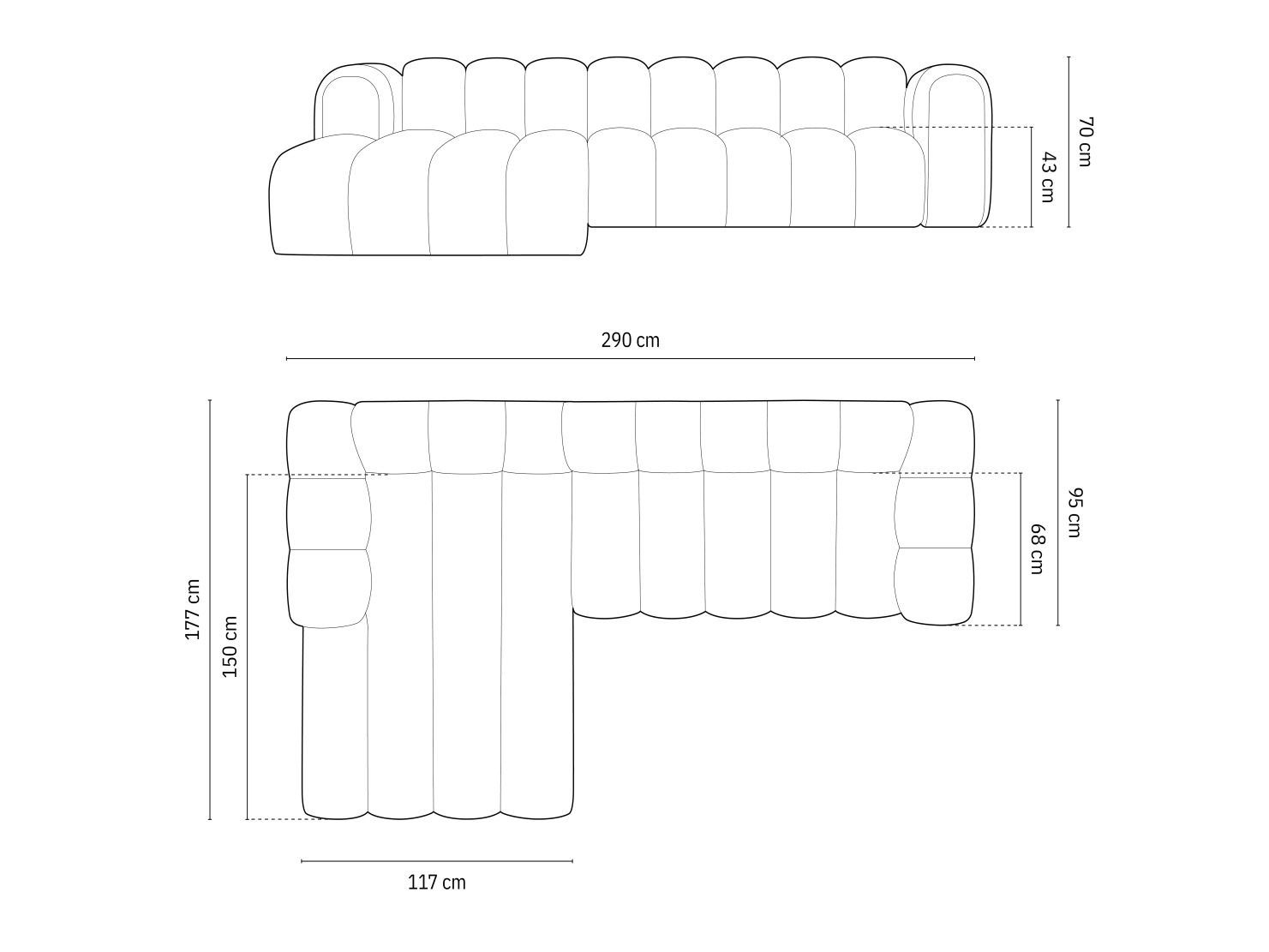 Modulinis minkštas kampas Cirleve 106 (Salvador 5)