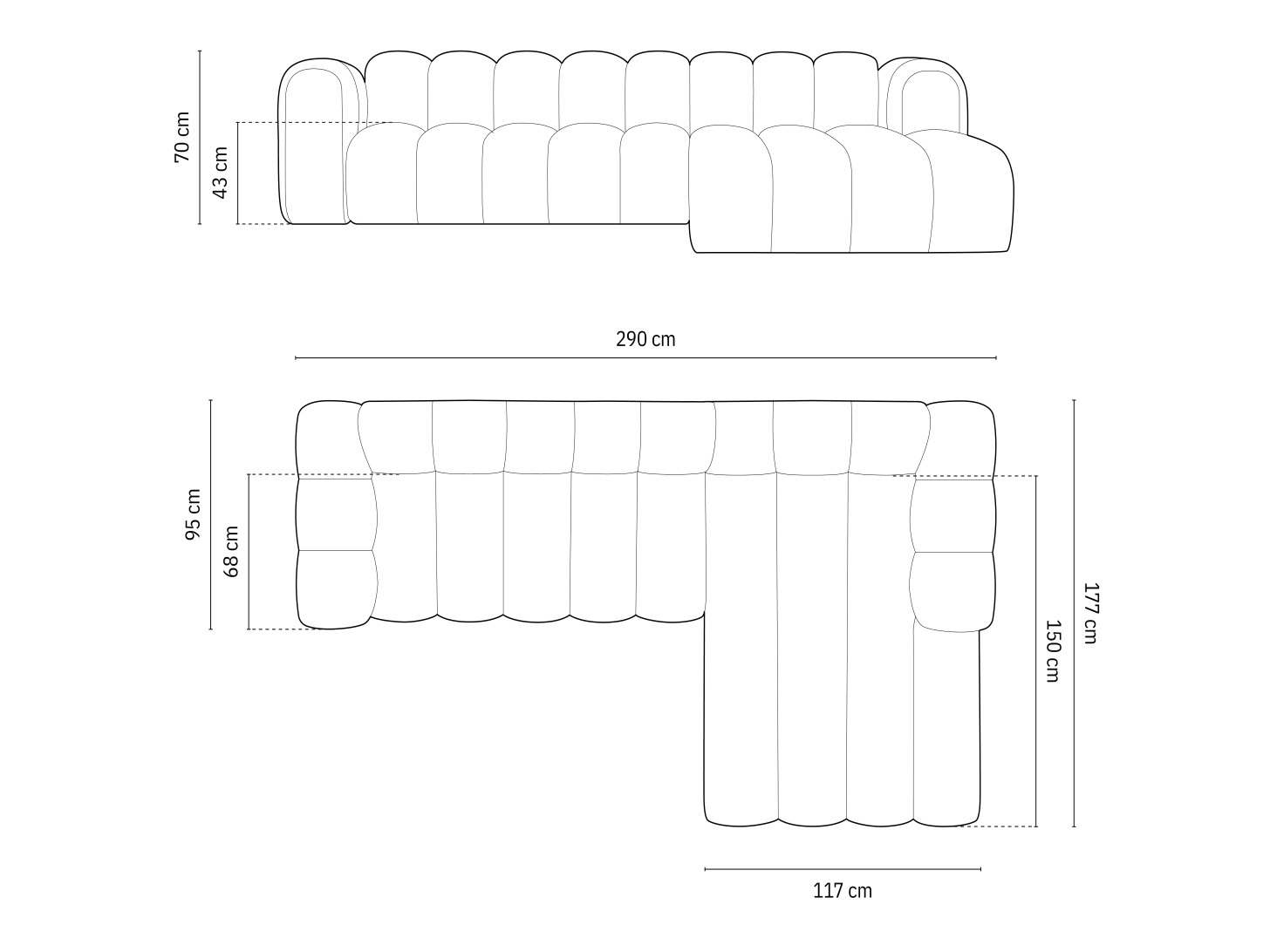 Modulinis minkštas kampas Cirleve 106 (Salvador 5)