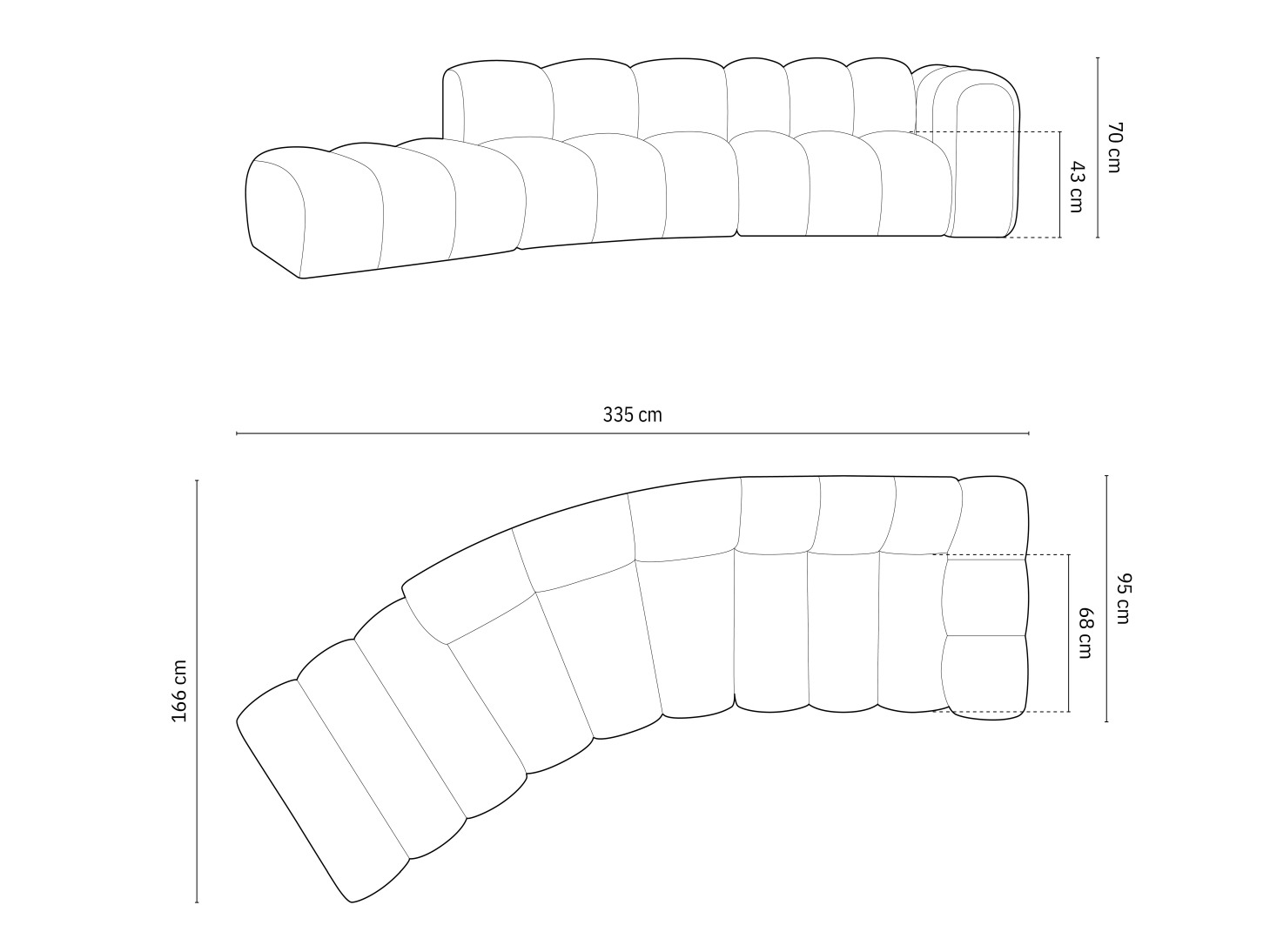 Modulinis minkštas kampas Cirleve 107 (Salvador 10)