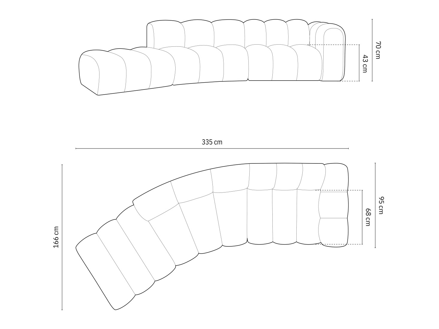 Modulinis minkštas kampas Cirleve 107 (Salvador 7)