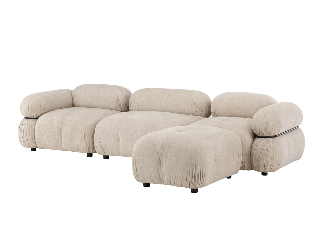 Modulinė sofa Evardale 104 (Smėlinė + Juoda)