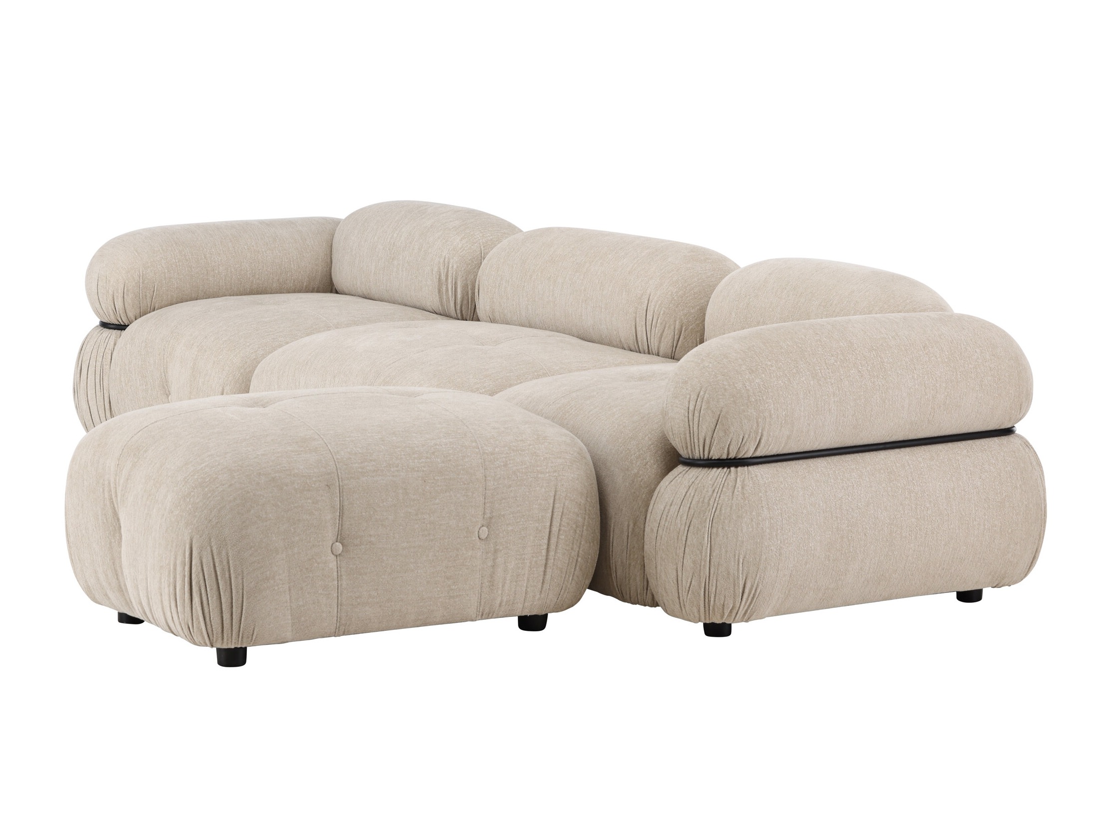 Modulinė sofa Evardale 104 (Smėlinė + Juoda)