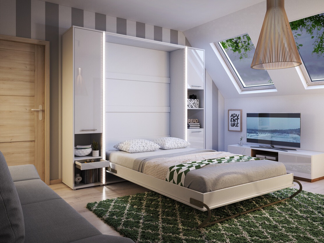 Lova - spinta Concept Pro Lenart Levfere 108 (Balta + Blizgi balta)