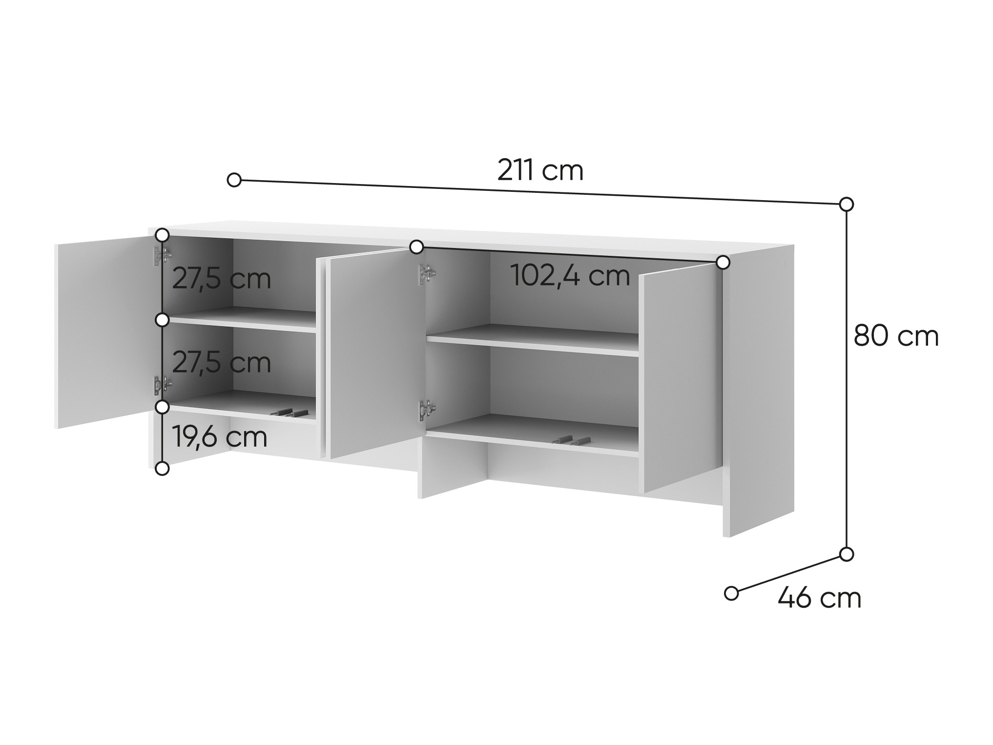 Spintelė Concept Pro Lenart IV (Balta)