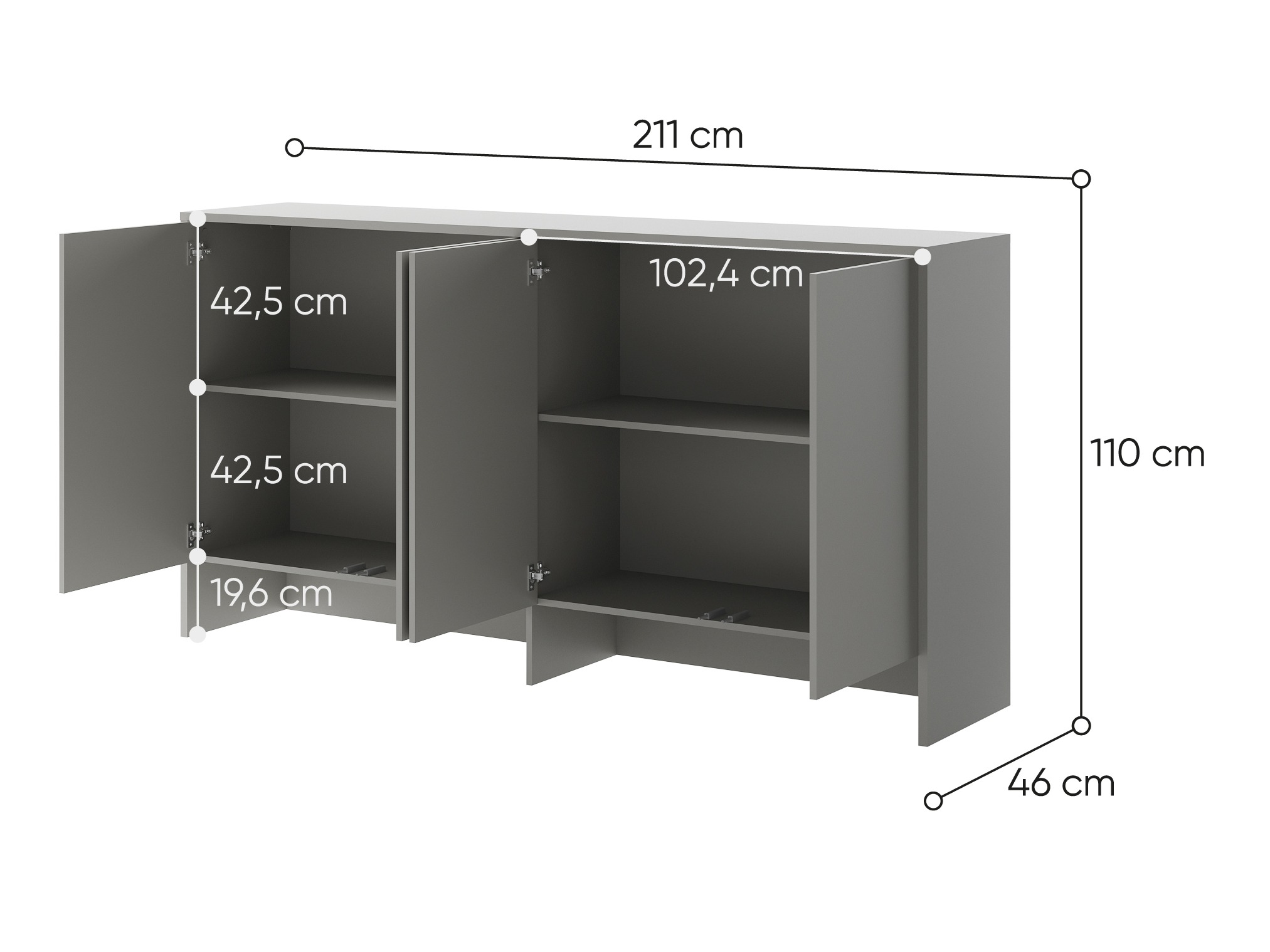 Spintelė Concept Pro Lenart V (Pilka)
