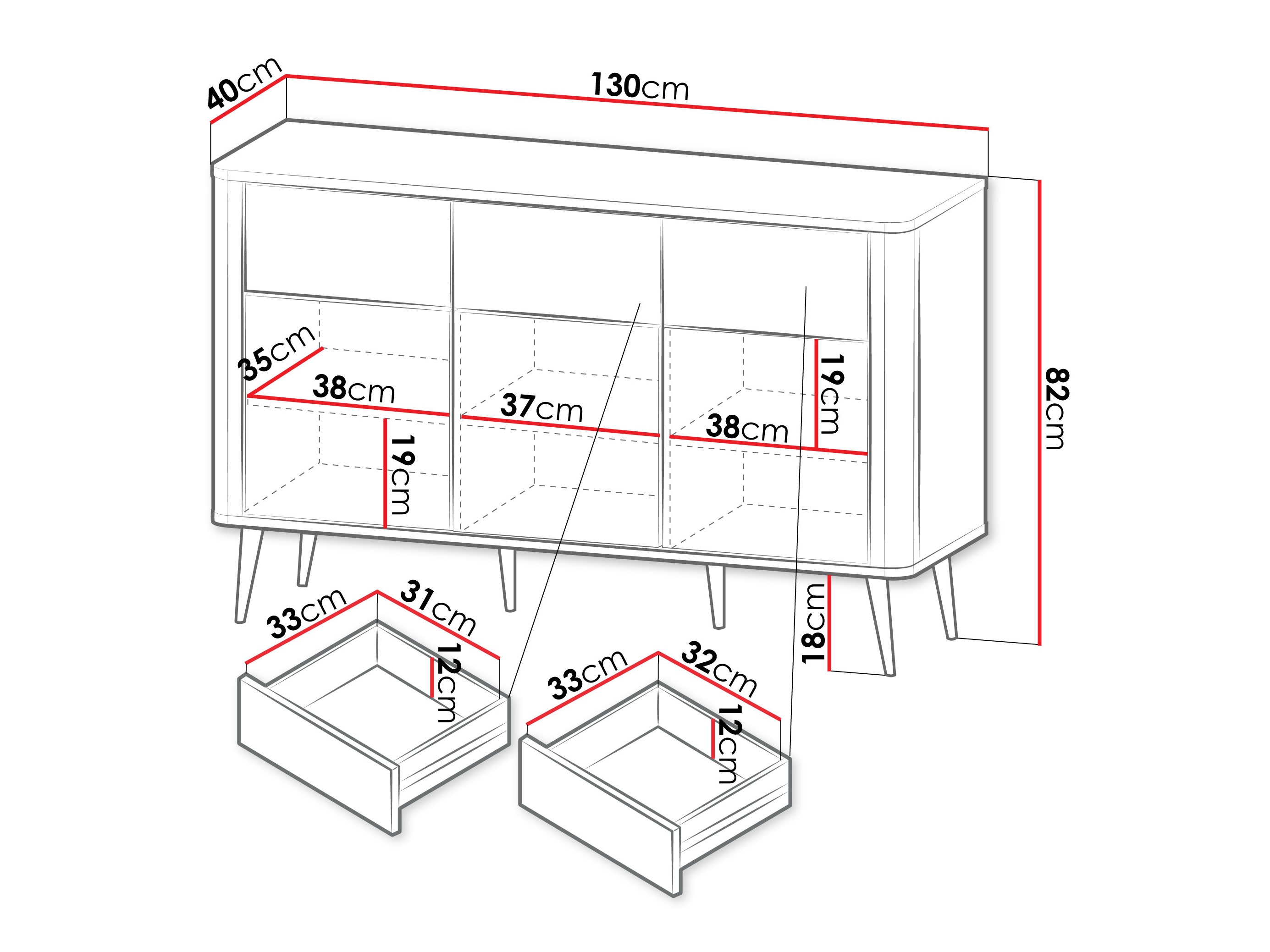 Komoda Lufela 109 (Kašmyras + Pilkas marmuras)