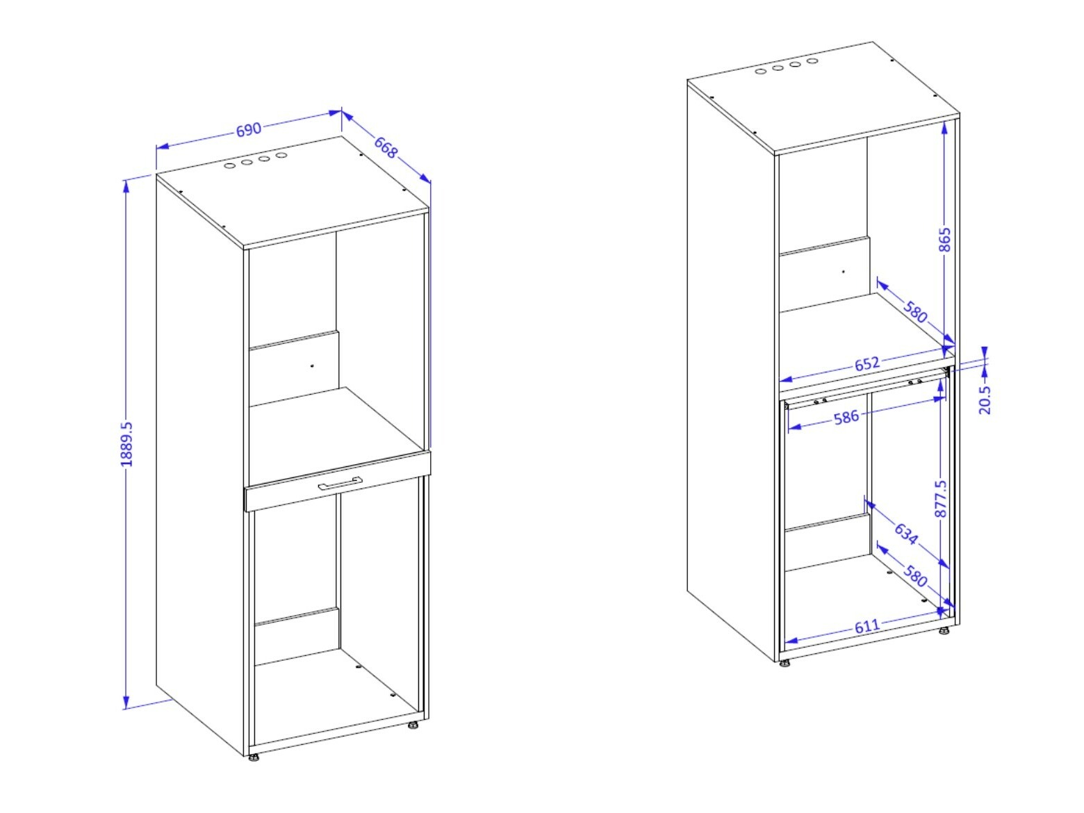 Vonios lentyna Novdele 103 (Balta)
