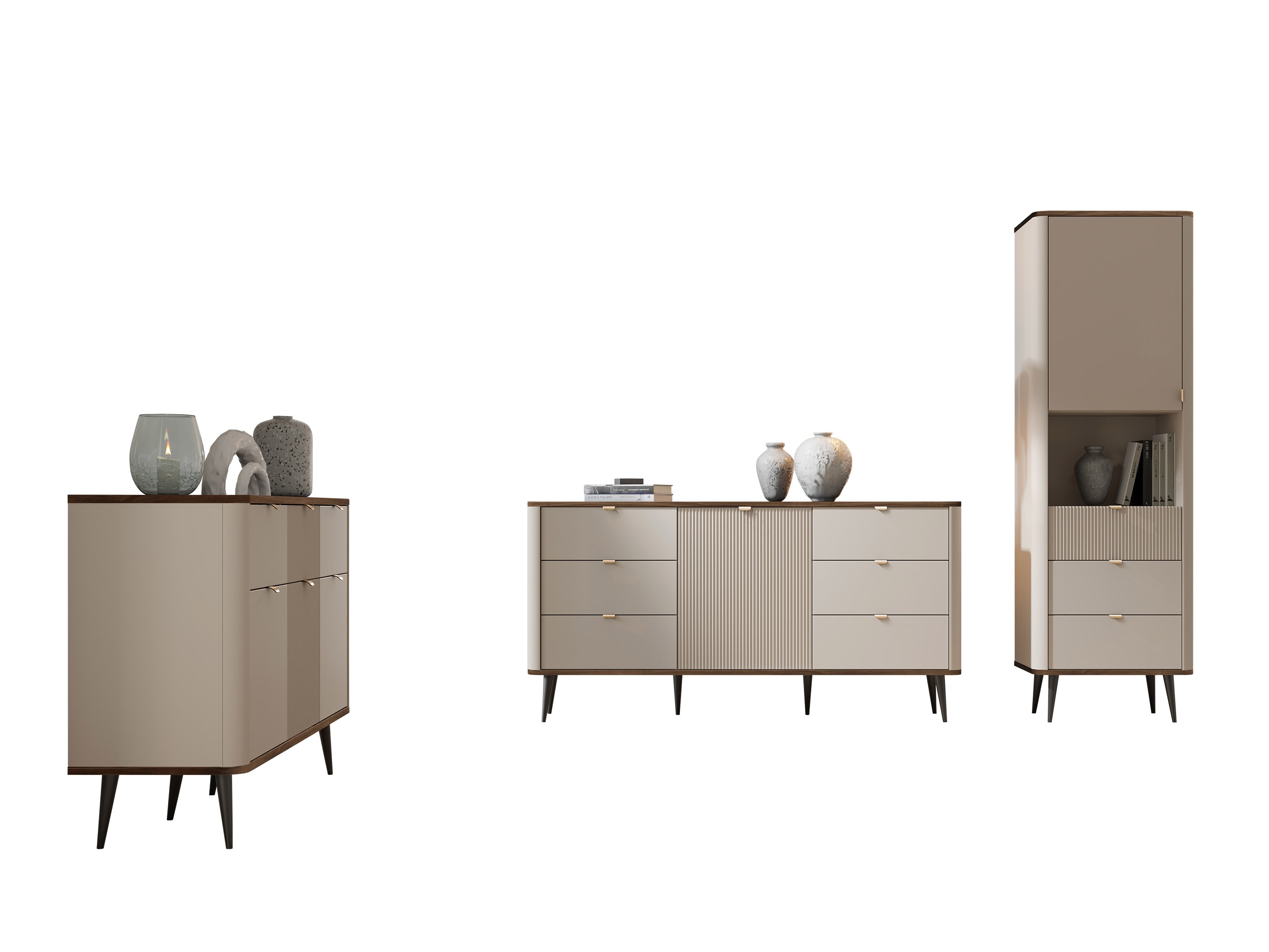 Svetainės komplektas Lufela 122 (Kašmyras + Graikinis riešutas)