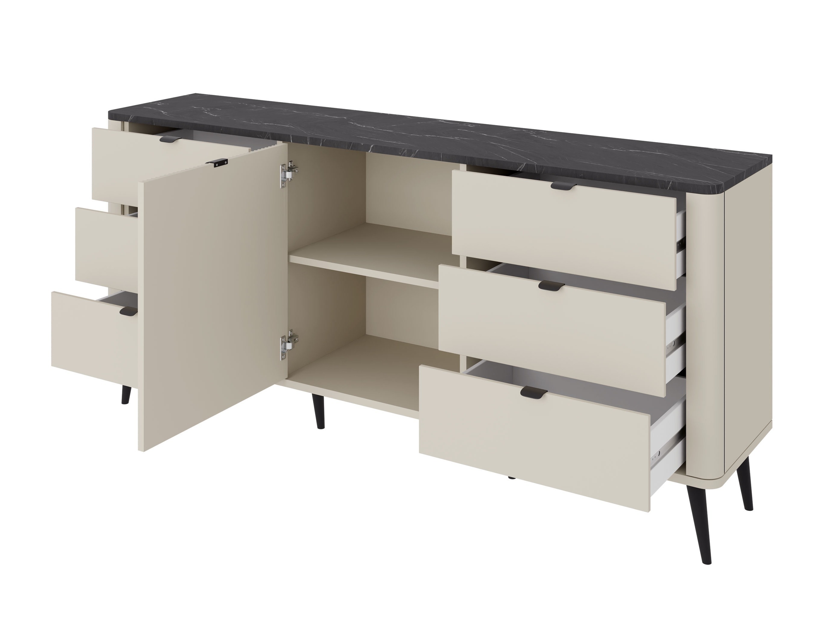 Svetainės komplektas Lufela 122 (Kašmyras + Pilkas marmuras)