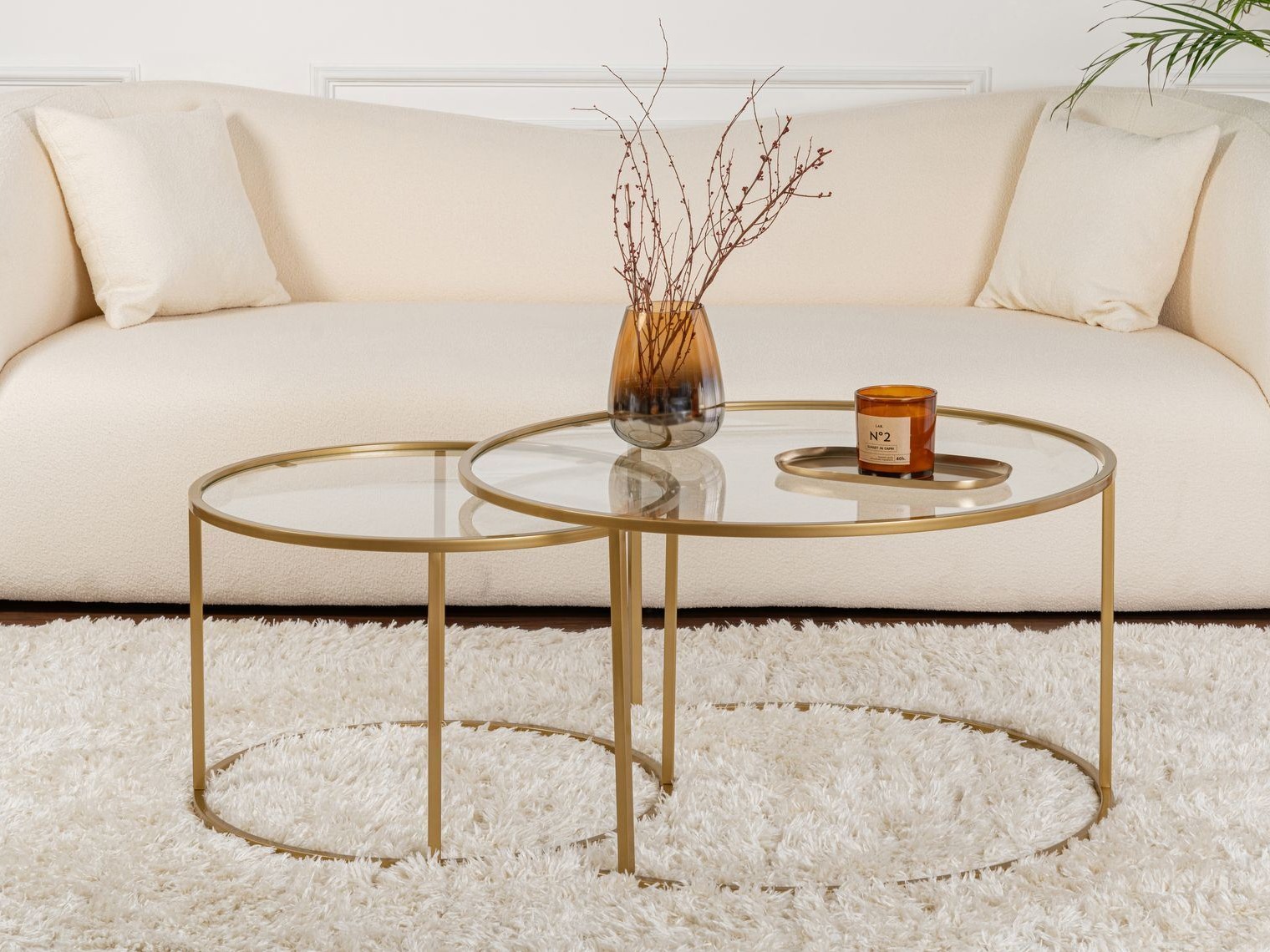 Žurnalinių staliukų komplektas Novato 121 (Auksinė)