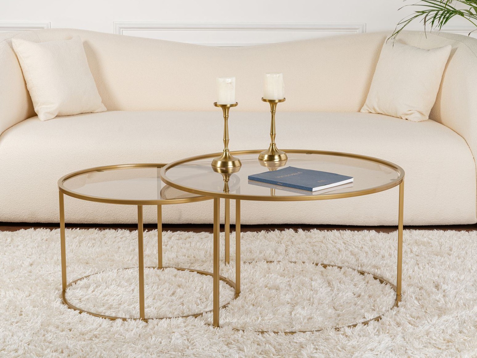 Žurnalinių staliukų komplektas Novato 122 (Auksinė)