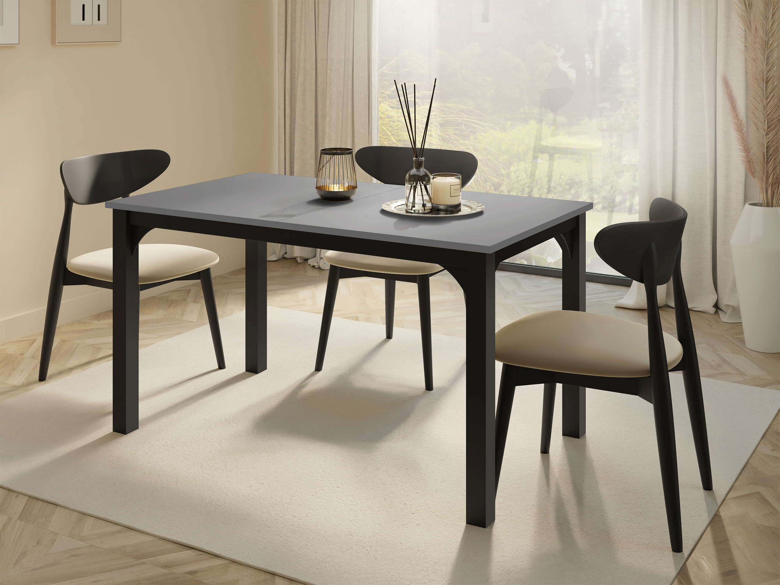 Stalas Oswego 136 (Grafitas + Juoda)