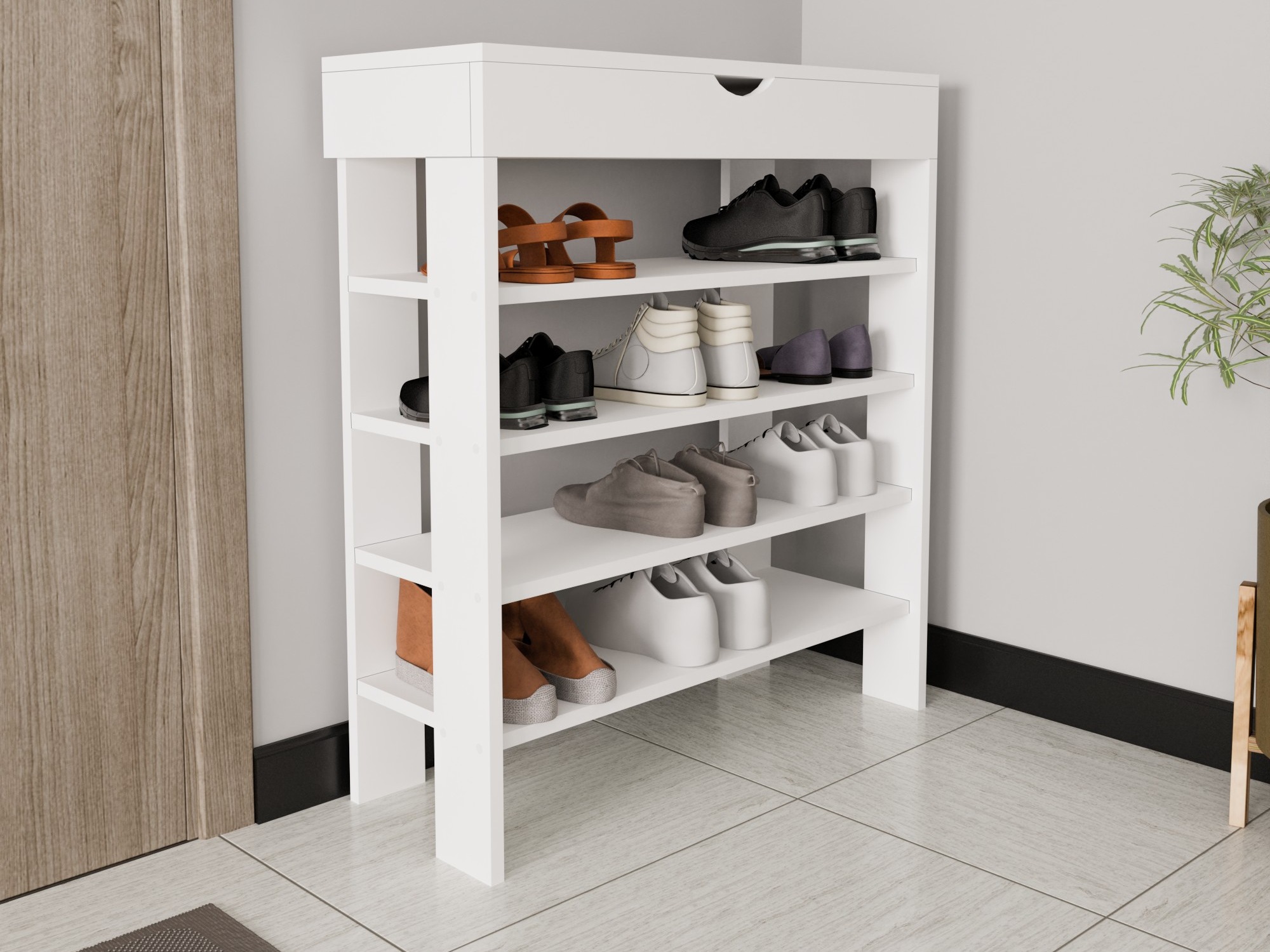 Batų lentyna Kailua 2519 (Balta)