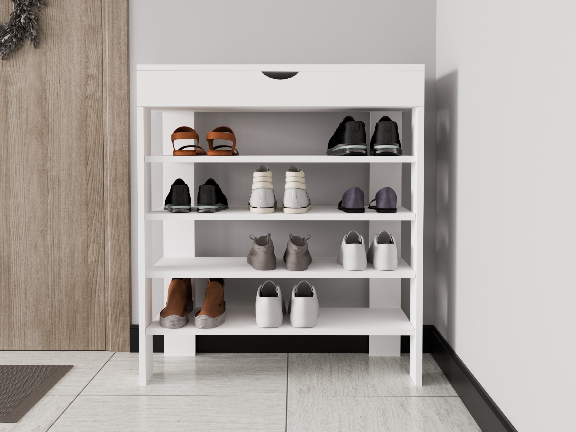 Batų lentyna Kailua 2519 (Balta)