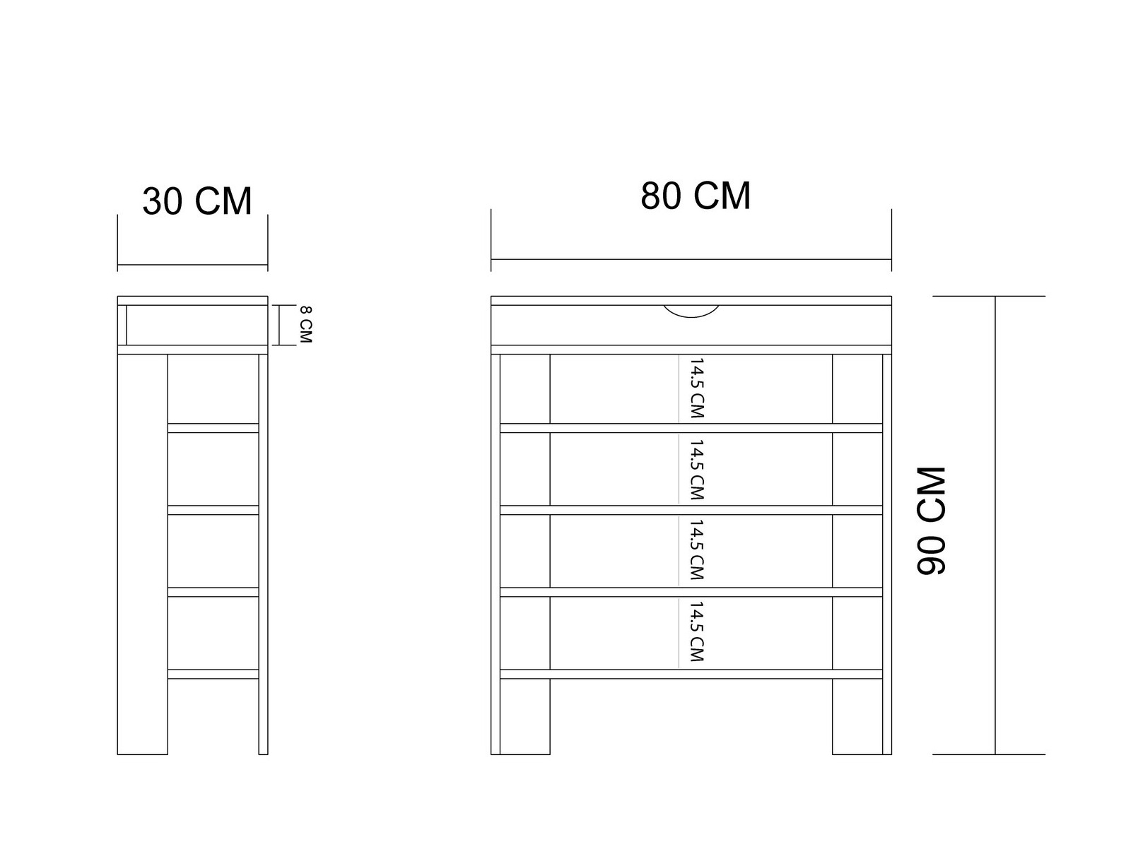 Batų lentyna Kailua 2519 (Balta)