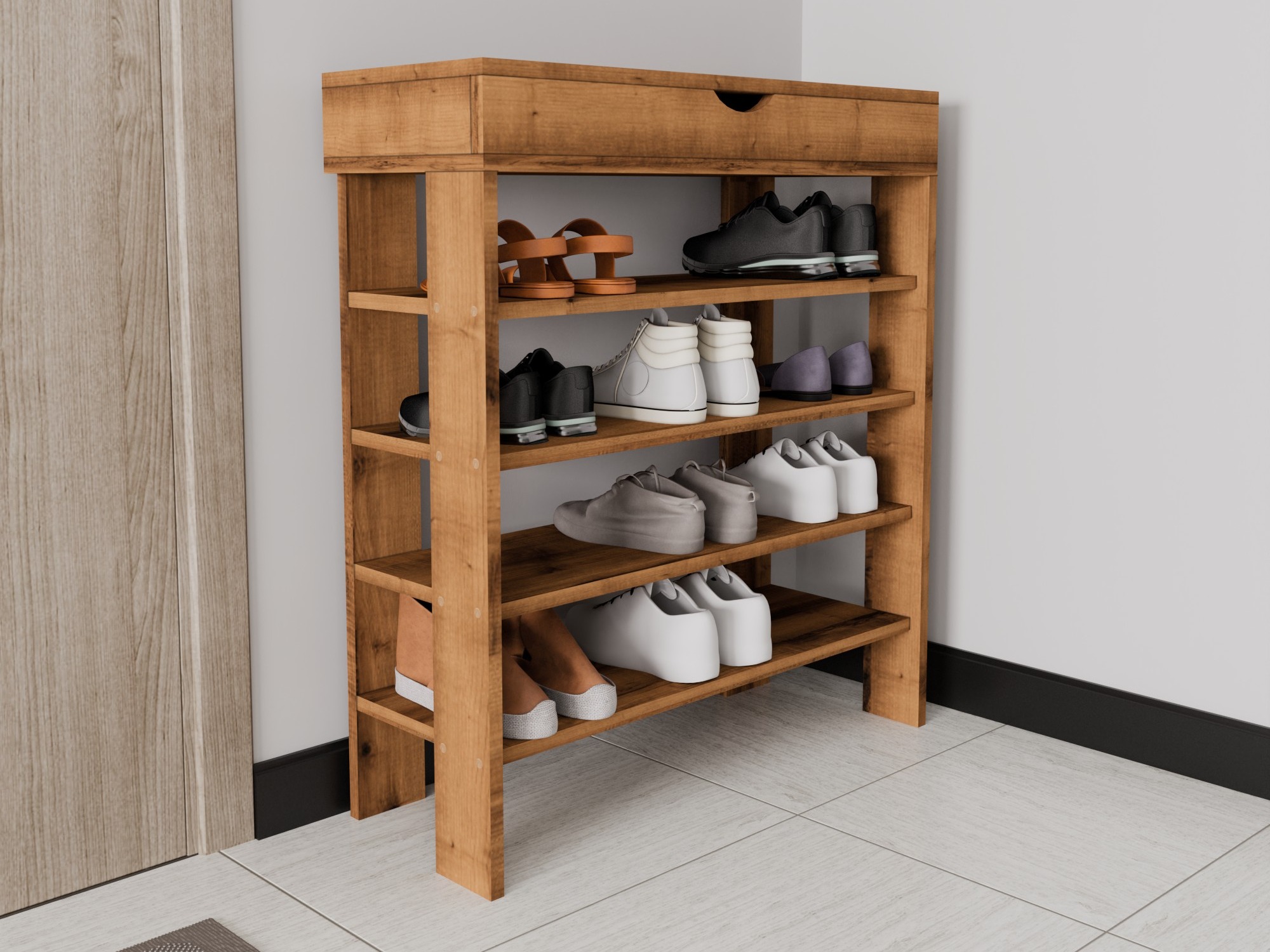 Batų lentyna Kailua 2519 (Graikinis riešutas)