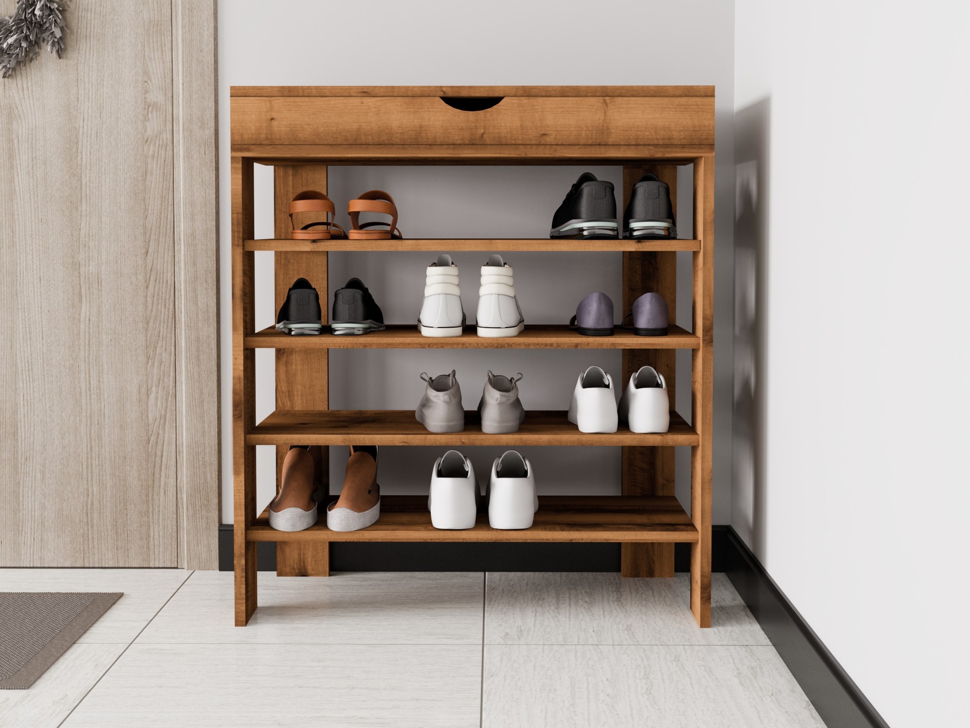 Batų lentyna Kailua 2519 (Graikinis riešutas)