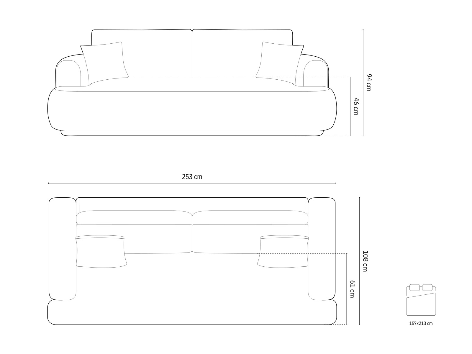 Sofa lova Beckley 161 (Vogue 12)