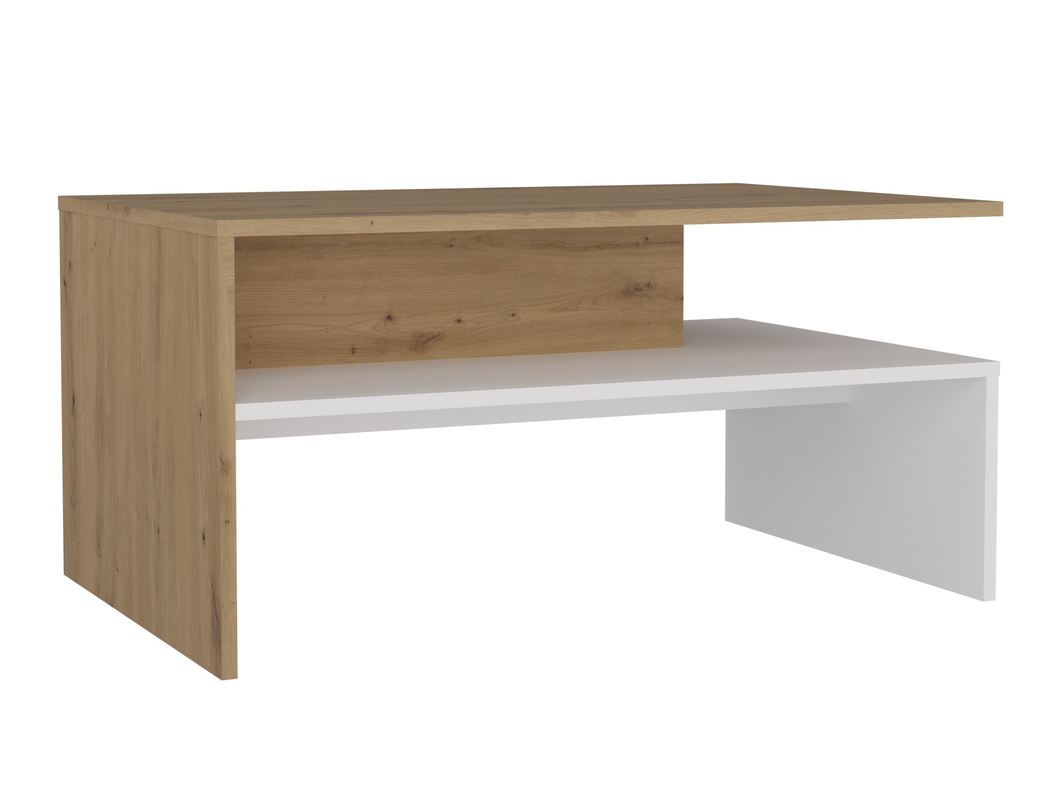 Žurnalinis staliukas Mandeville 199 (Artisan ąžuolas + Balta)