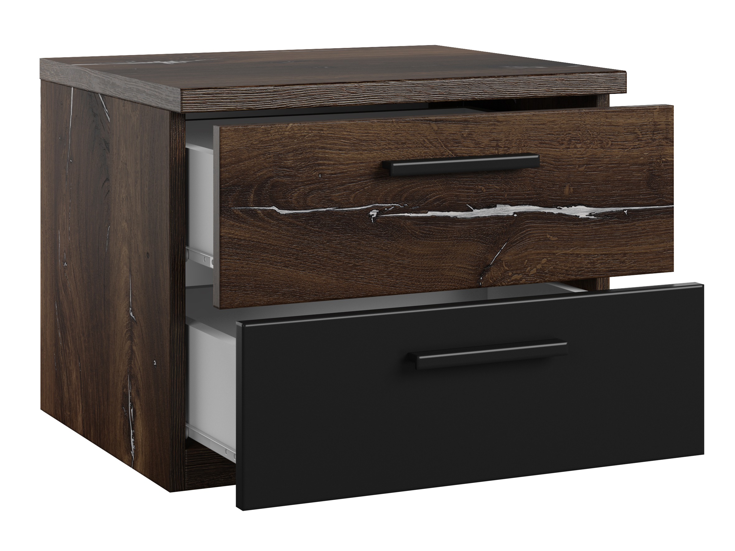 Naktinis staliukas Felelie 101 (Tamus Flagstaf ąžuolas + Sidabrinė)