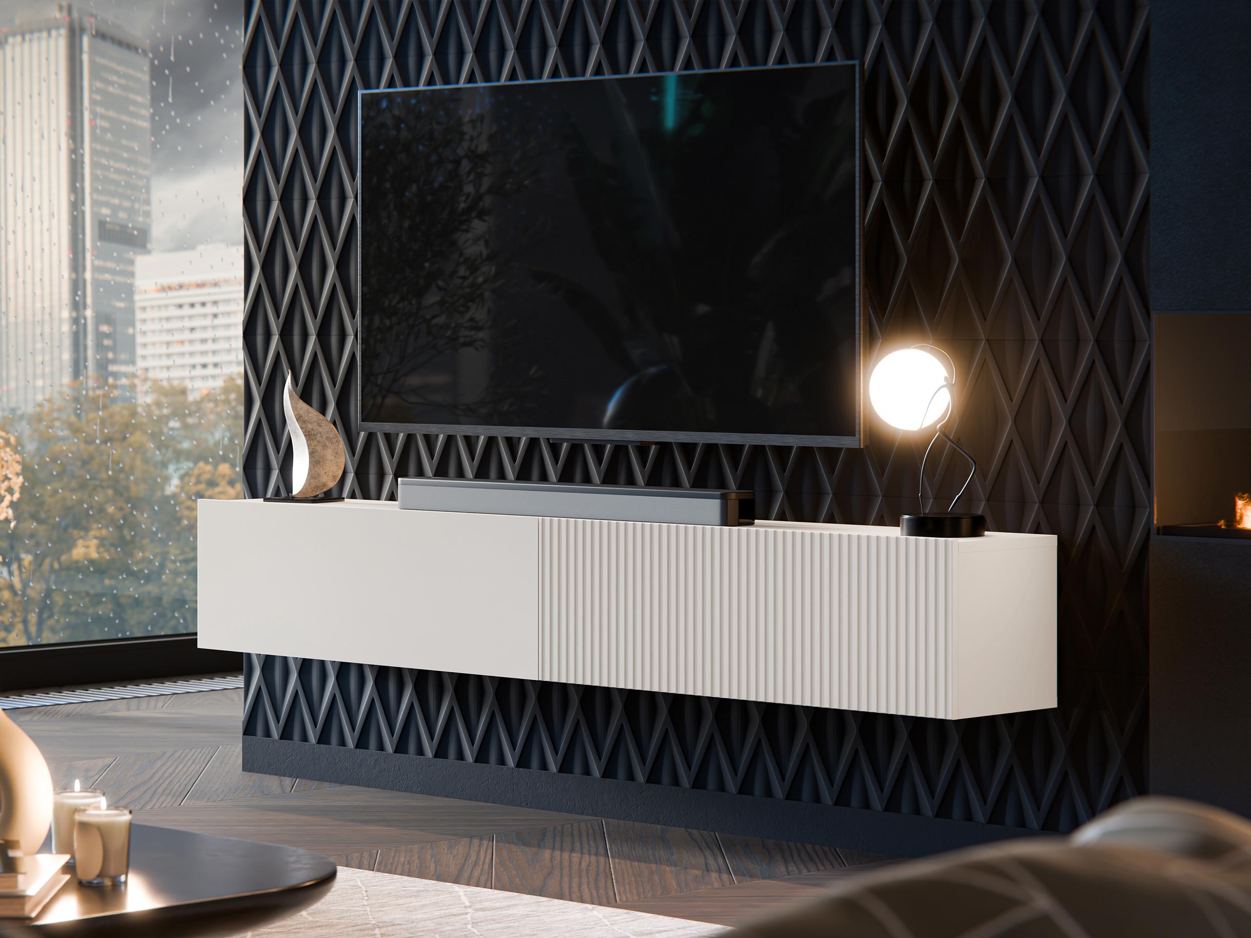 Šviesiai rudi svetainės baldai