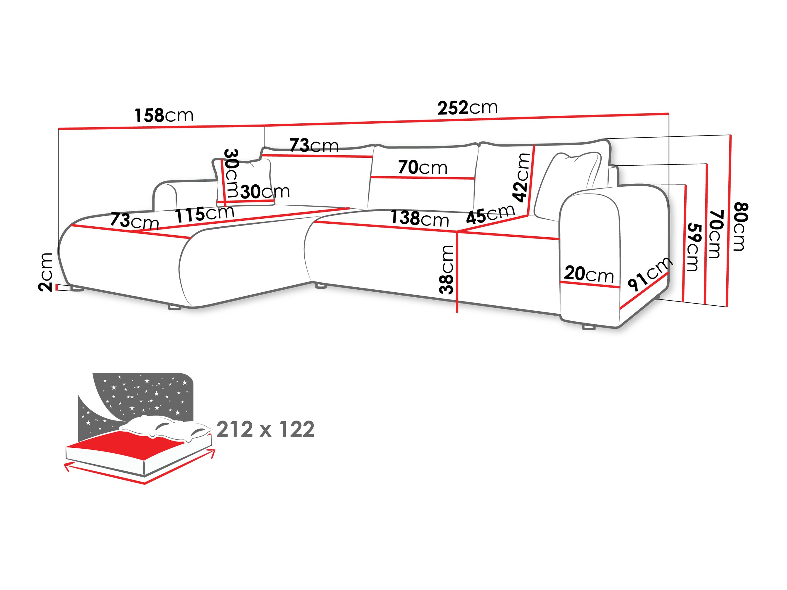 Minkštas kampas Comfivo Labor (Taro 01)