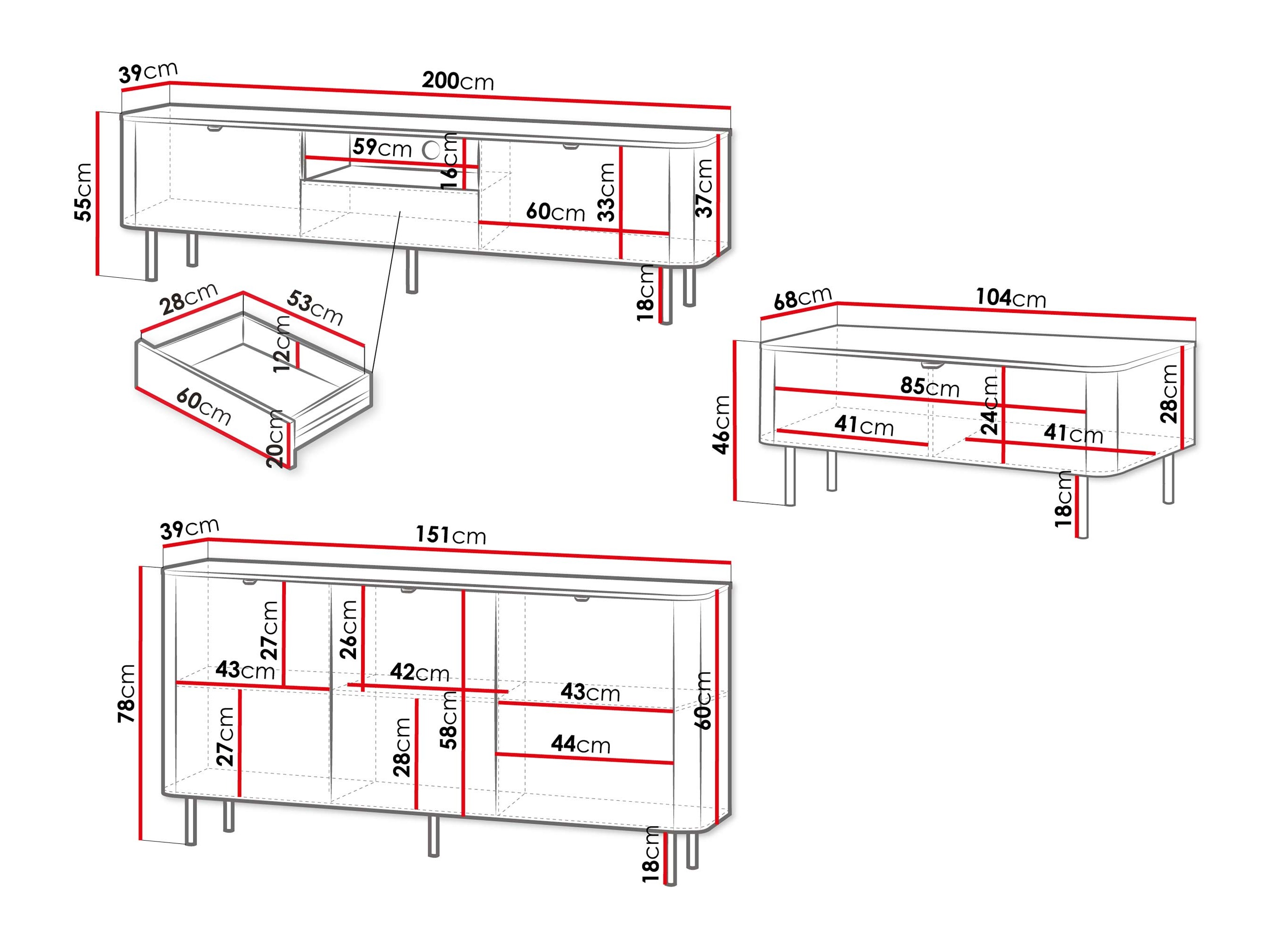 Svetainės komplektas Tebeni 104