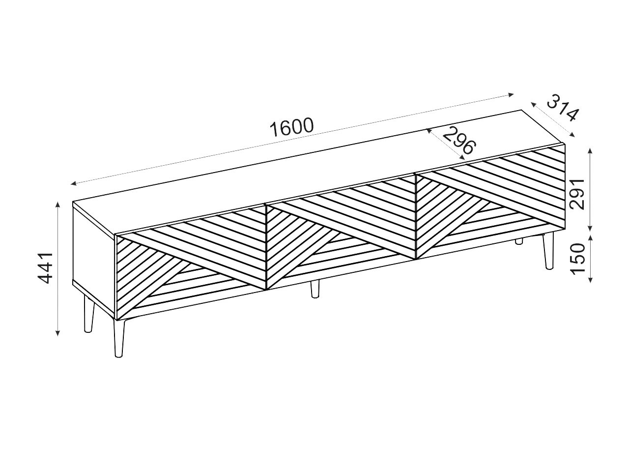 TV staliukas Kailua 2536 (Balta)