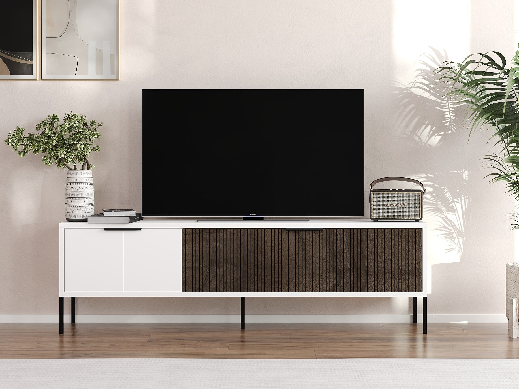 TV staliukas Kailua 2550 (Balta + Graikinis riešutas)