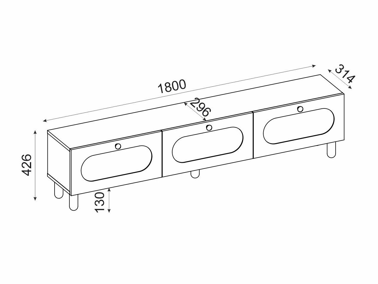 TV staliukas Kailua 2554 (Balta)