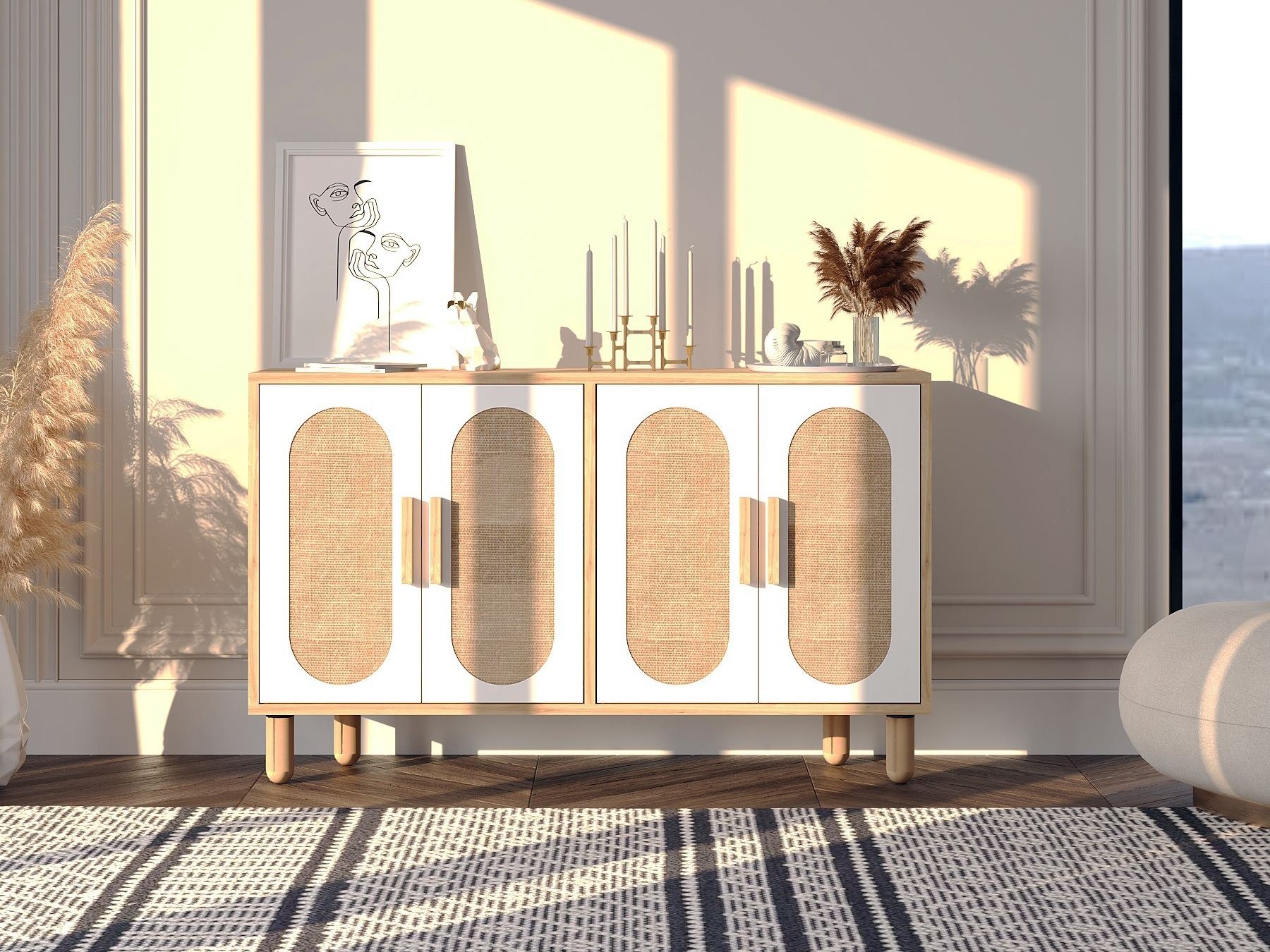 Spintelė Kailua 2557 (Balta + Ąžuolas)