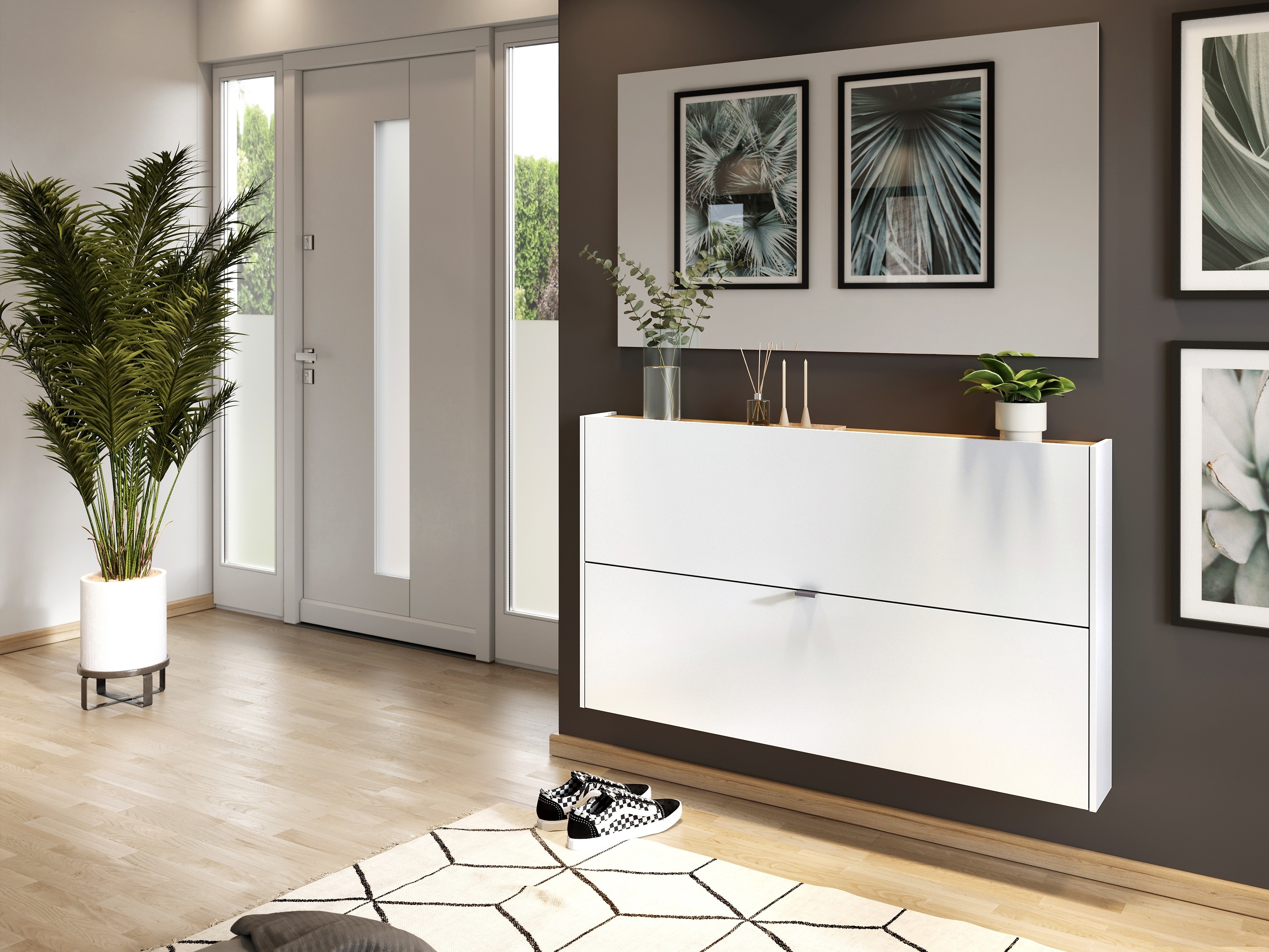 Batų dėžė Cirsale 108 (Balta + Navarra ąžuolas)