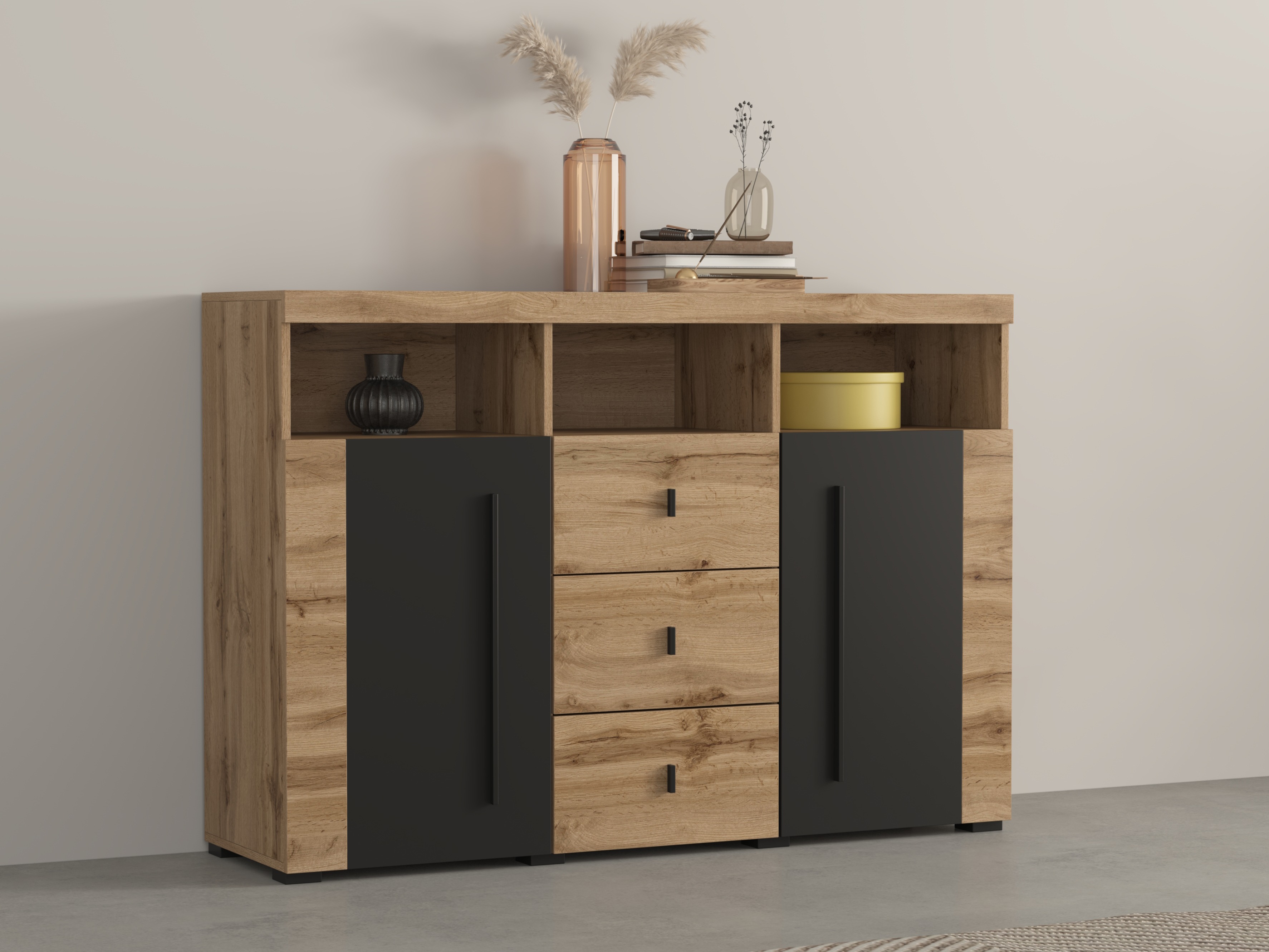 Komoda Sorciro 101 (Juoda + Votan ąžuolas)