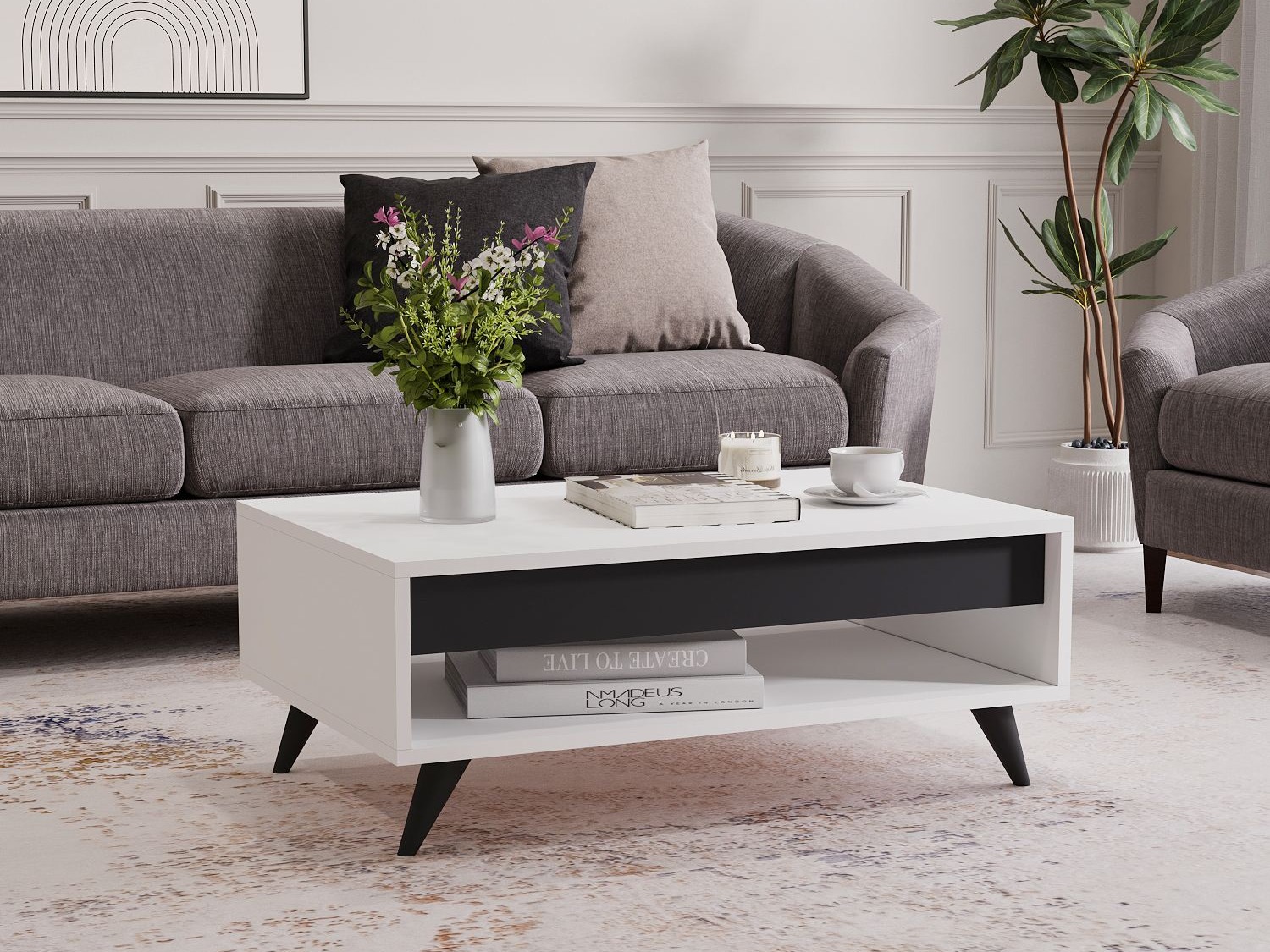 Žurnalinis staliukas Kailua 2561 (Balta)