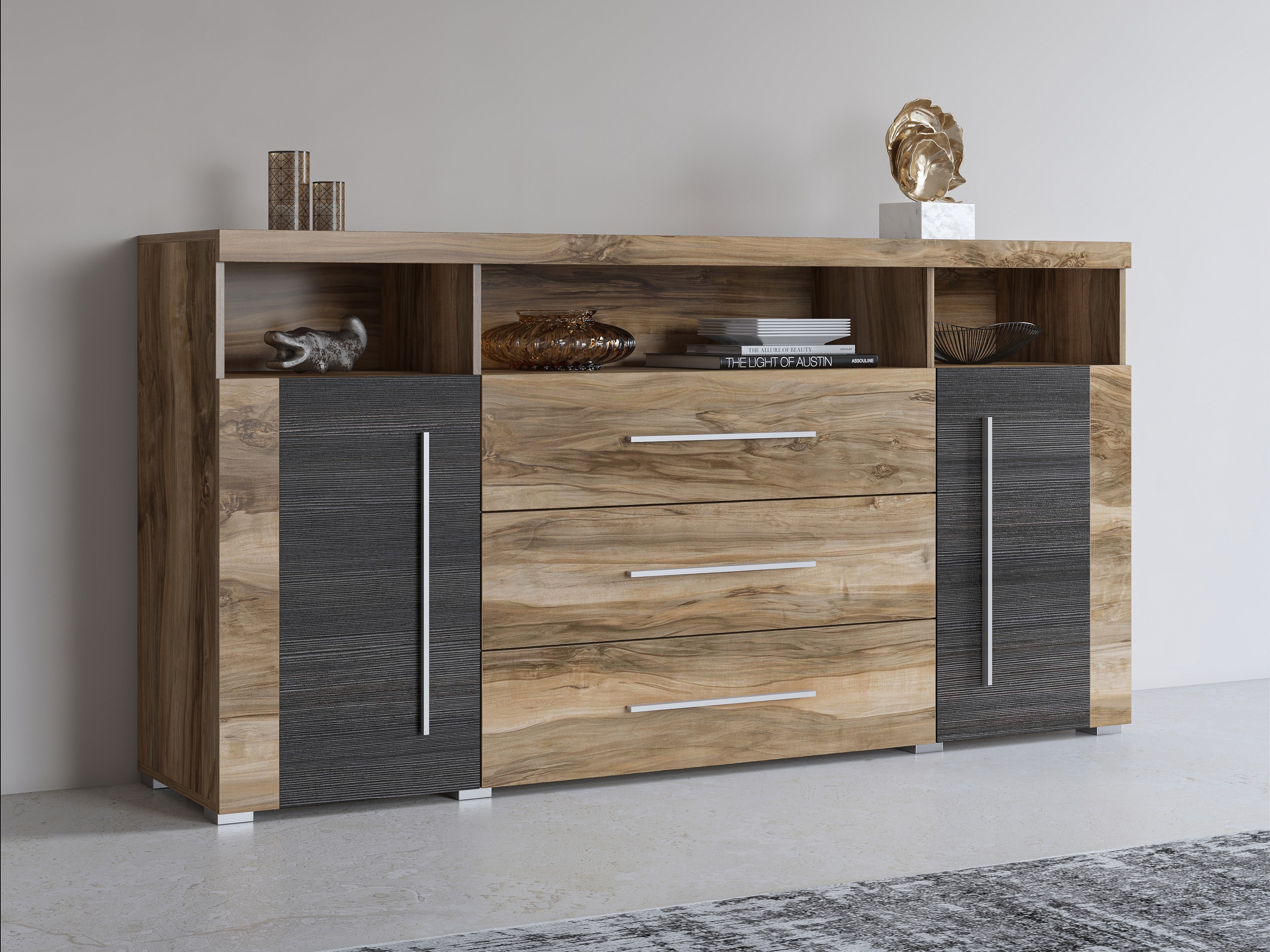 Komoda Sorciro 100 (Riešutas + Tamsus ąžuolas)