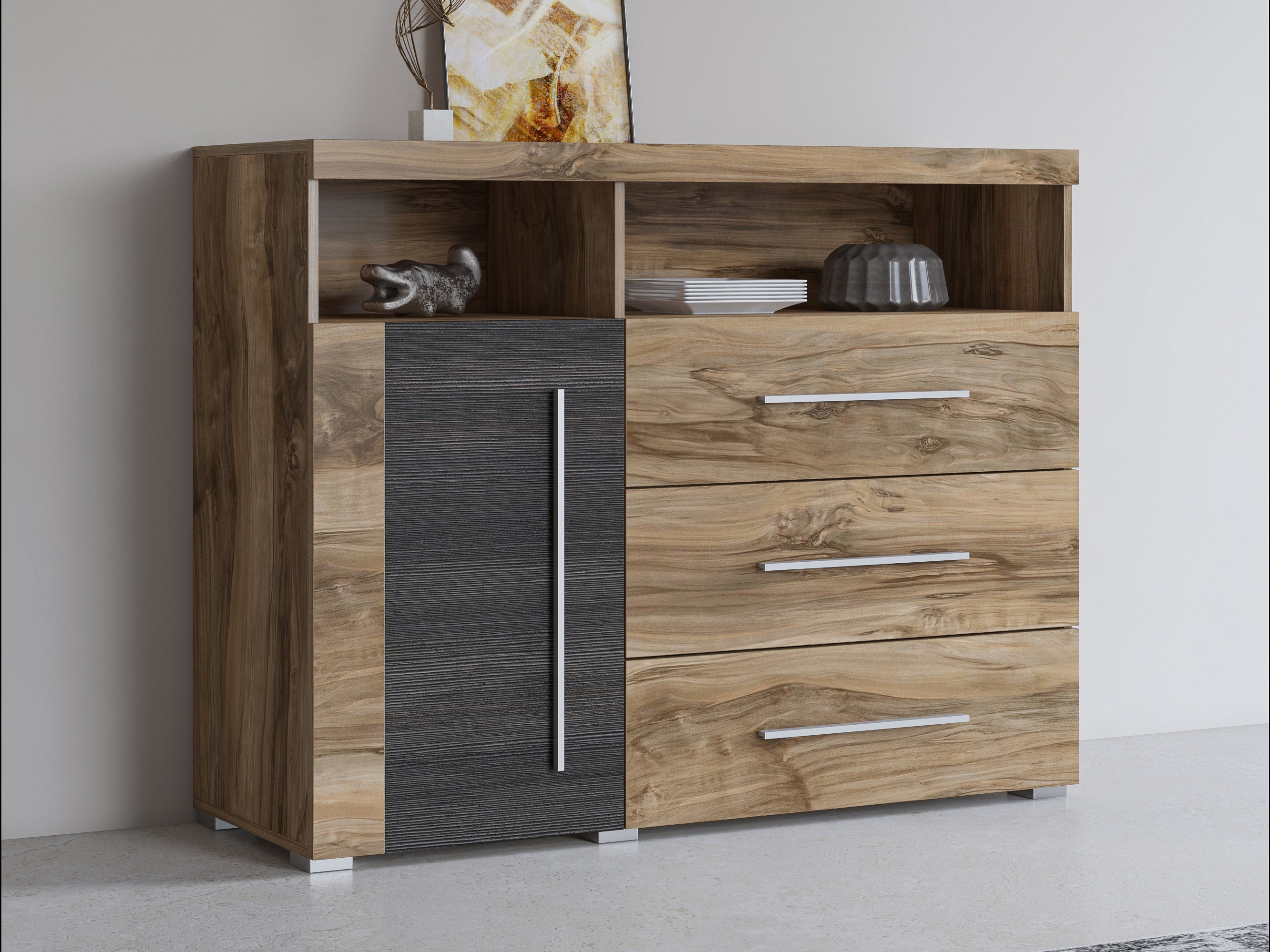 Komoda Sorciro 102 (Riešutas + Tamsus ąžuolas)