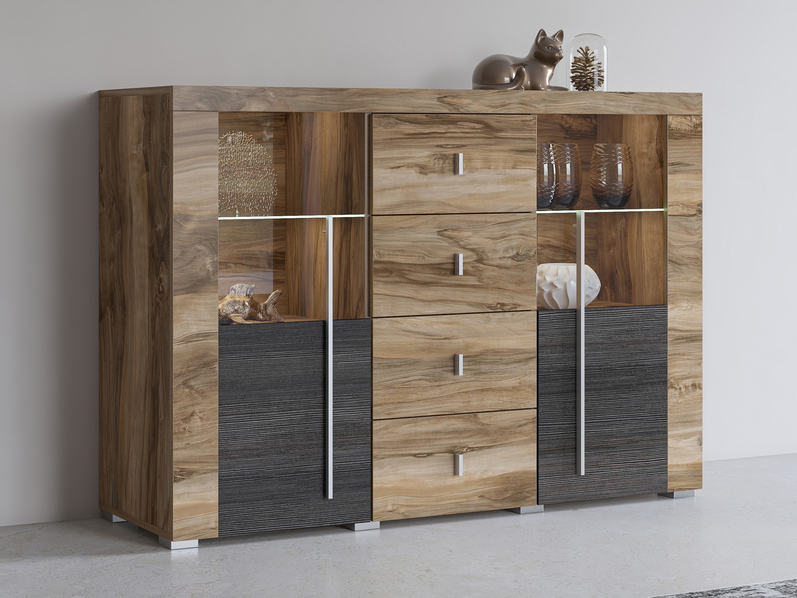 Komoda Sorciro 109 (Riešutas + Tamsus ąžuolas)