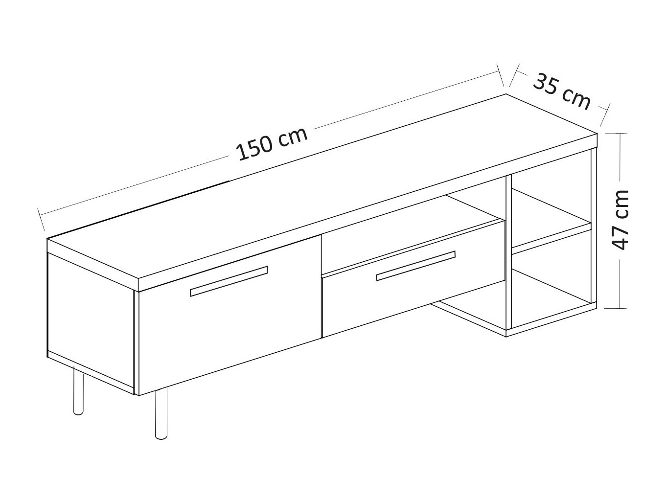 TV staliukas Kailua 2579 (Šviesi Travertine)