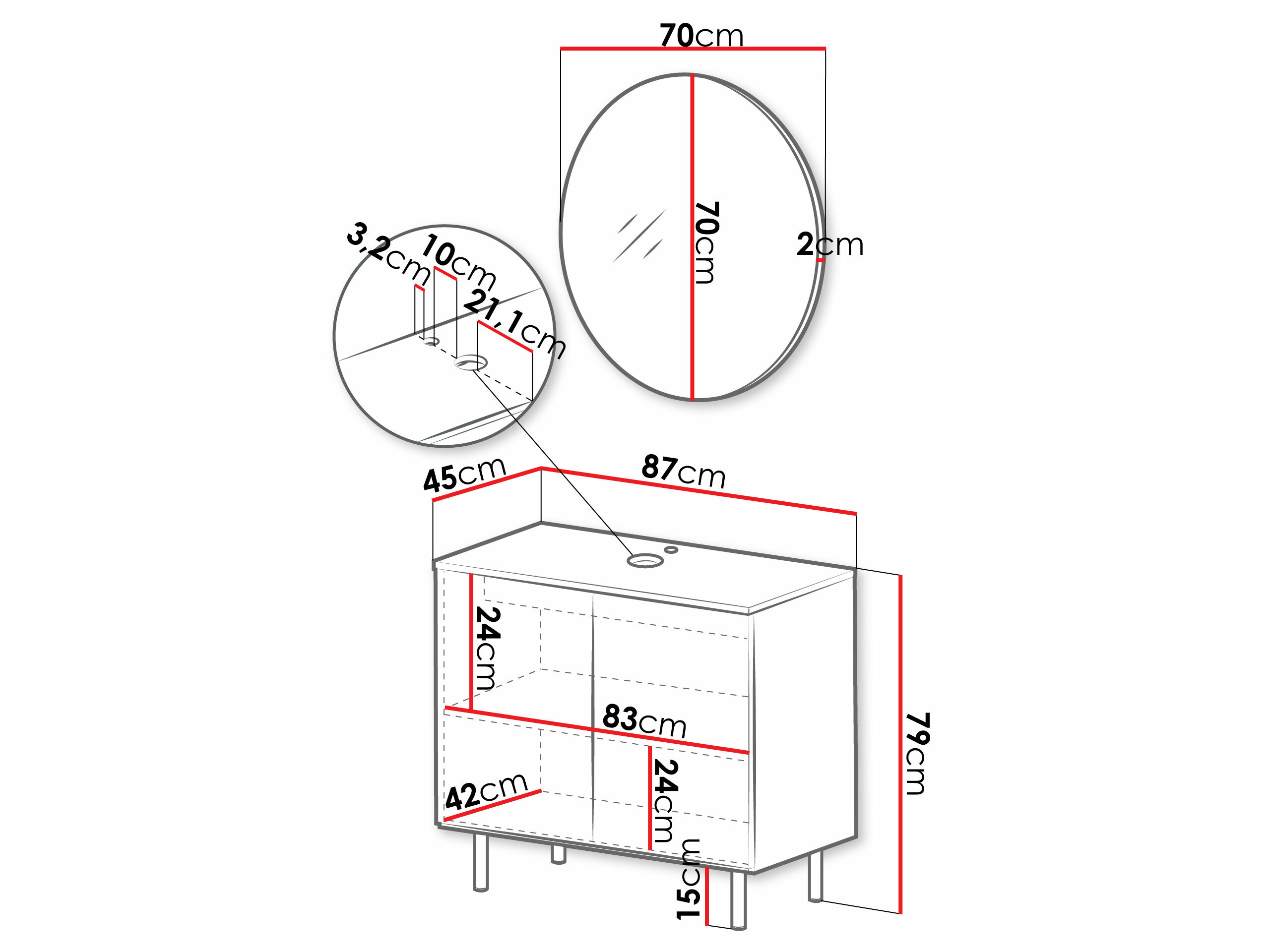 Vonios komplektas Virdomi 109 (Juoda)