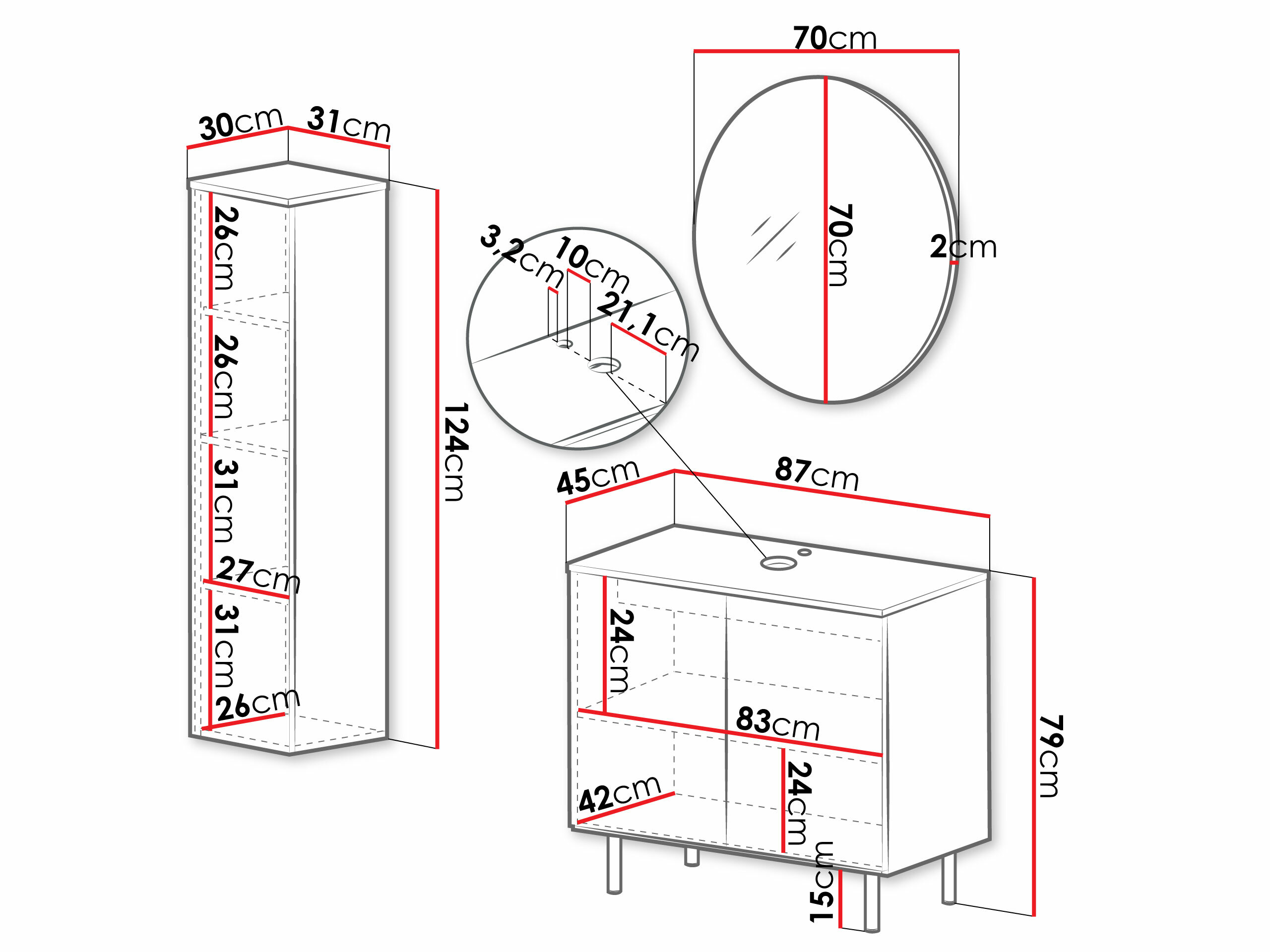 Vonios komplektas Virdomi 110 (Kašmyras)