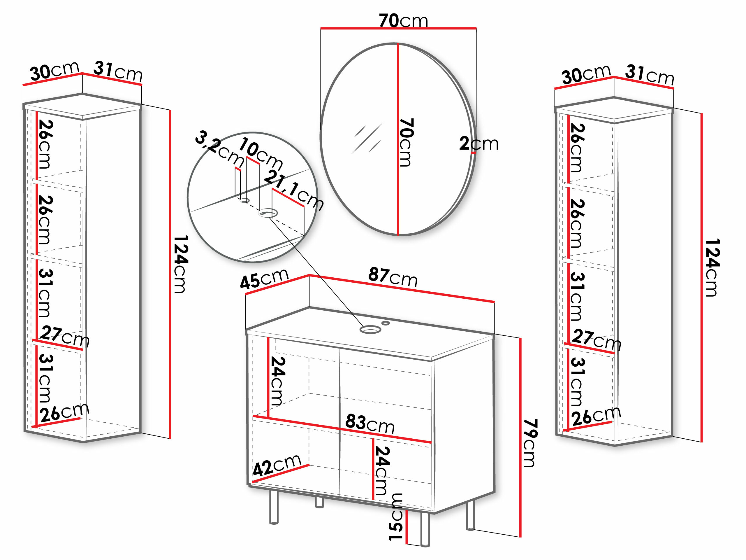 Vonios komplektas Virdomi 112 (Juoda)