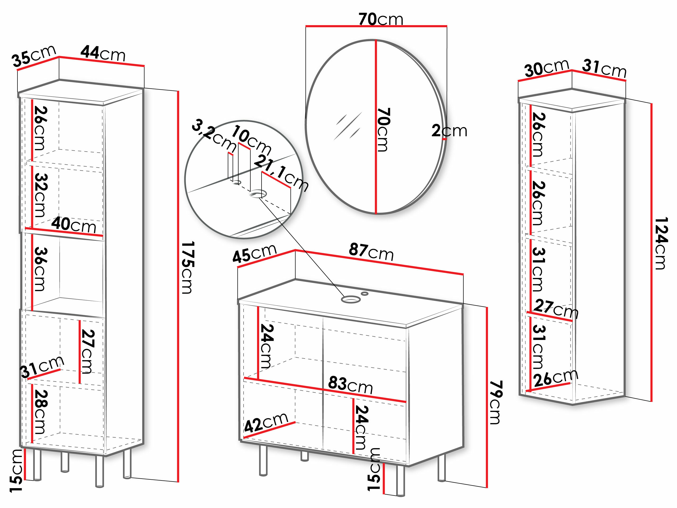 Vonios komplektas Virdomi 113 (Juoda)